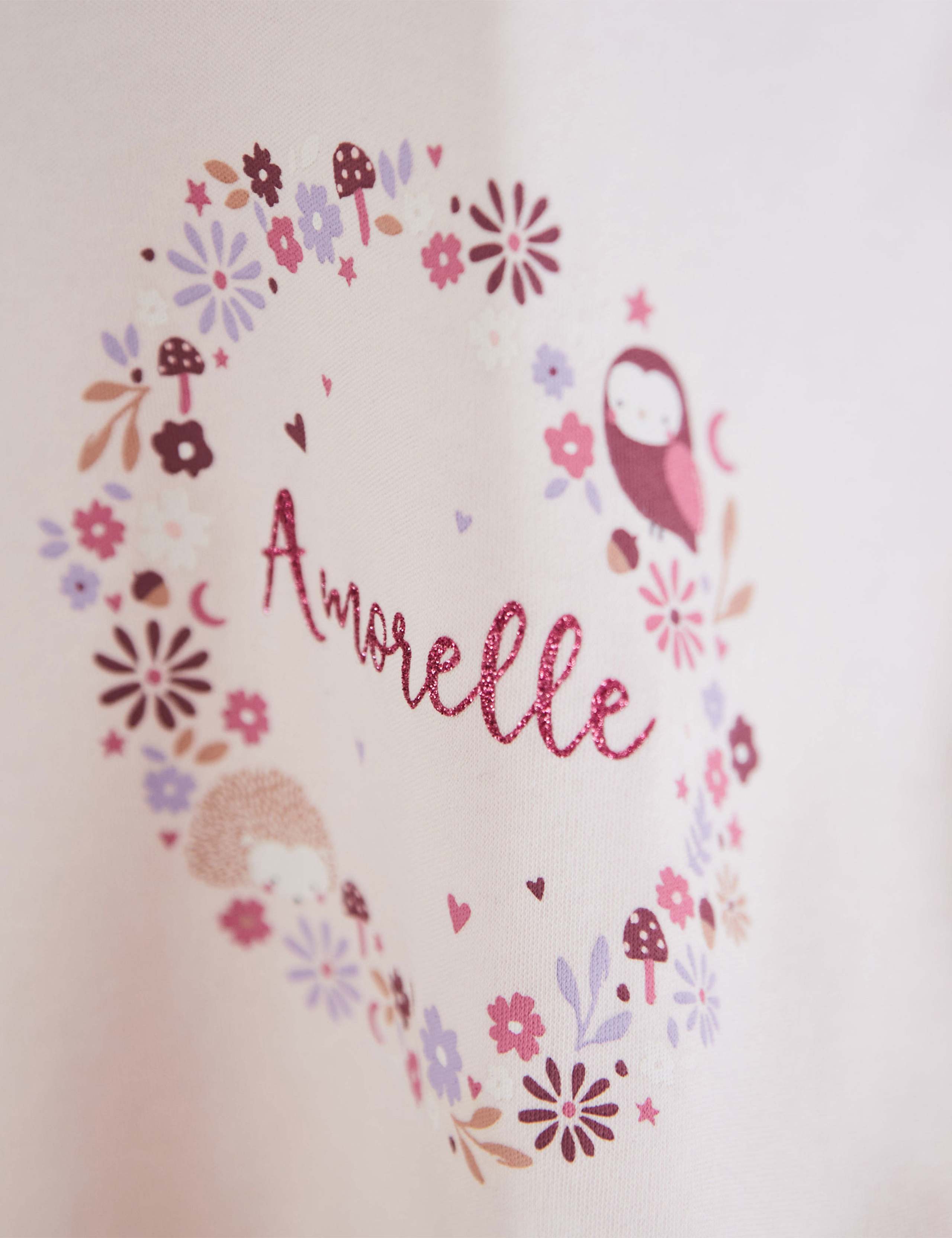 Personalised Pink Floral Frill Pyjama Set (0-6 Yrs) 3 of 5