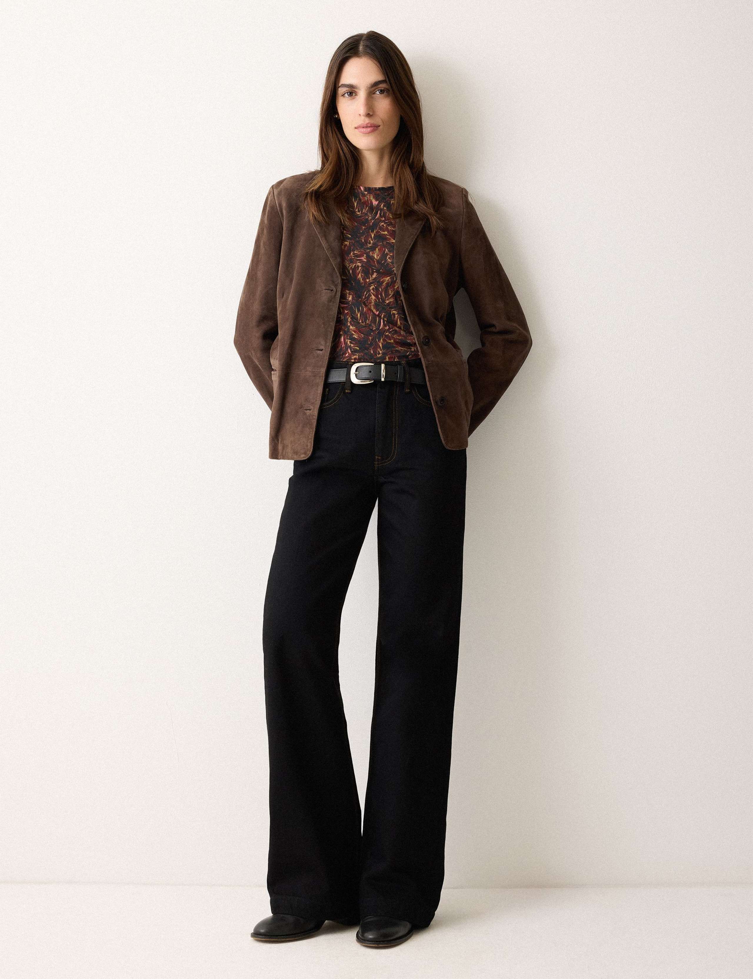 Pure Cotton Feather Print Slim Fit T-Shirt 4 of 5