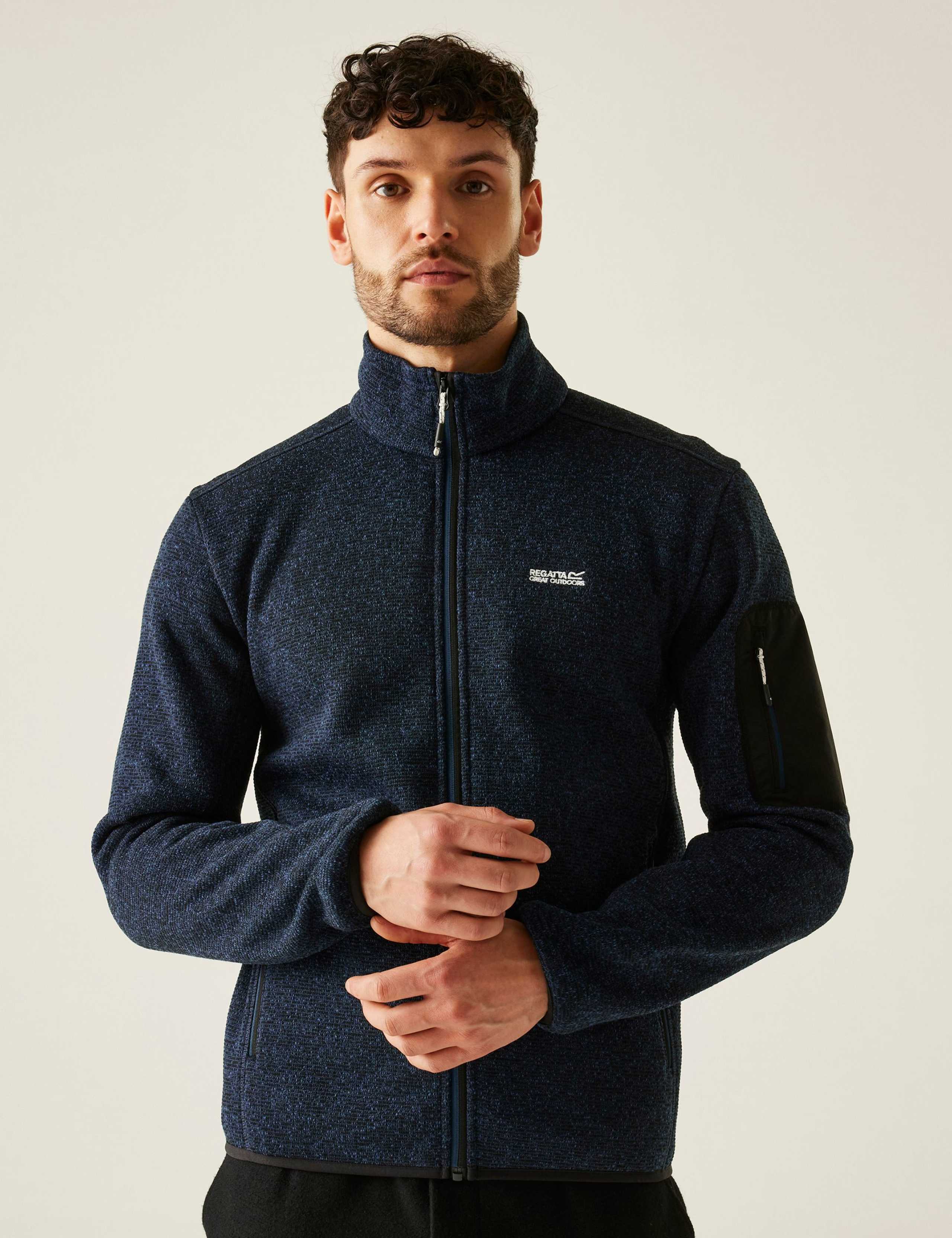 Newhill Textured Funnel Neck Zip Up Fleece 3 of 7