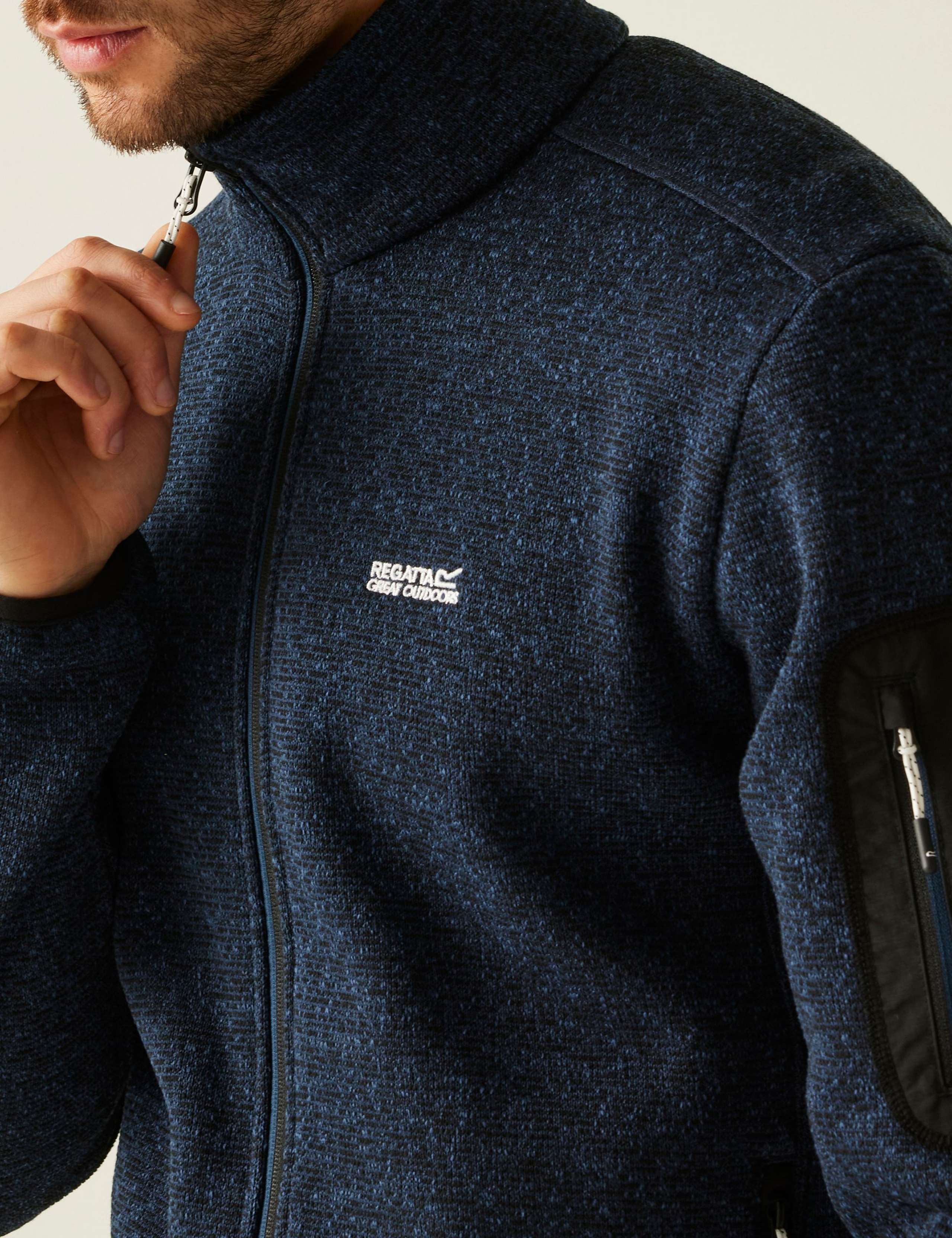 Newhill Textured Funnel Neck Zip Up Fleece 5 of 7