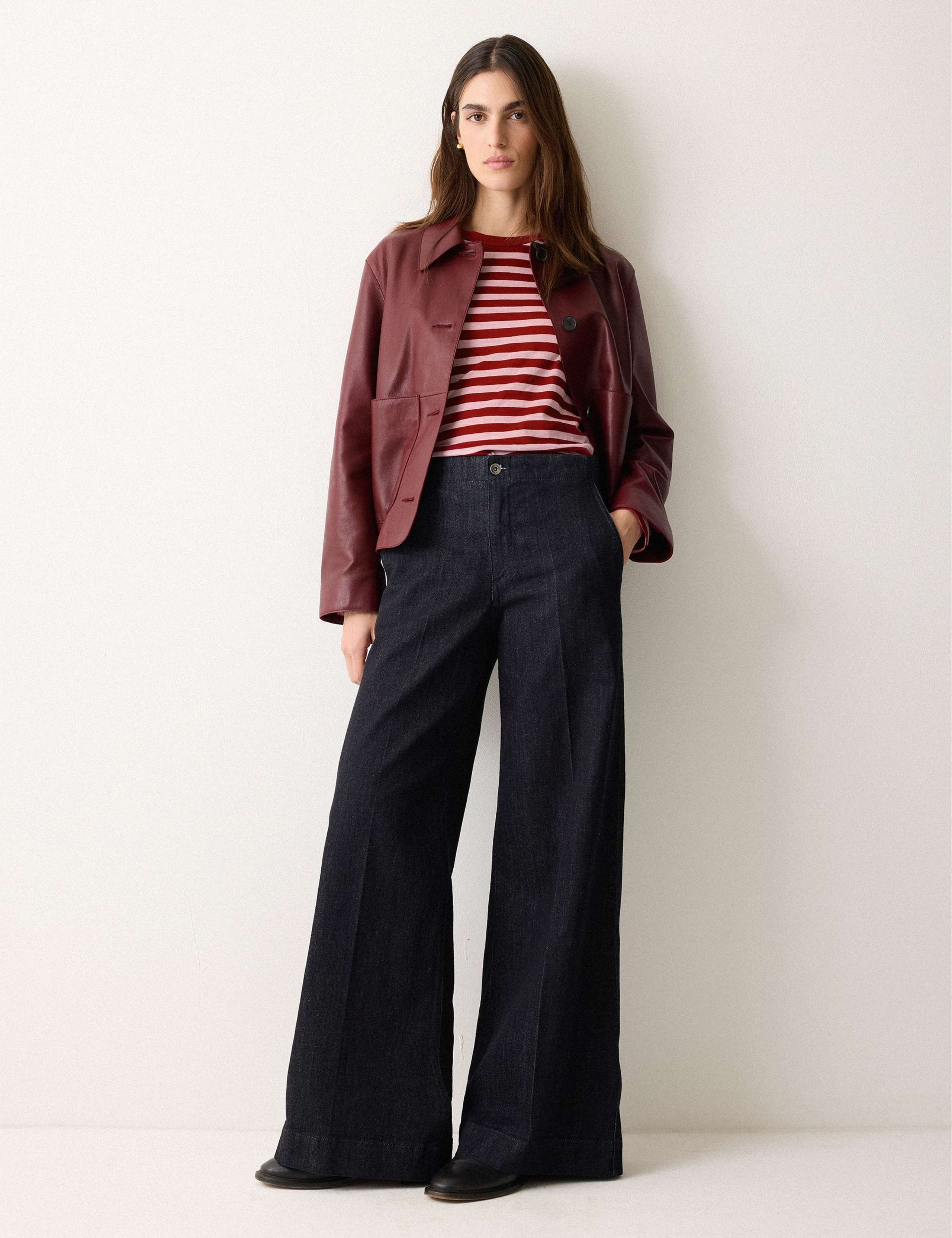 Pure Cotton Slub Striped Slim Fit Top 3 of 5