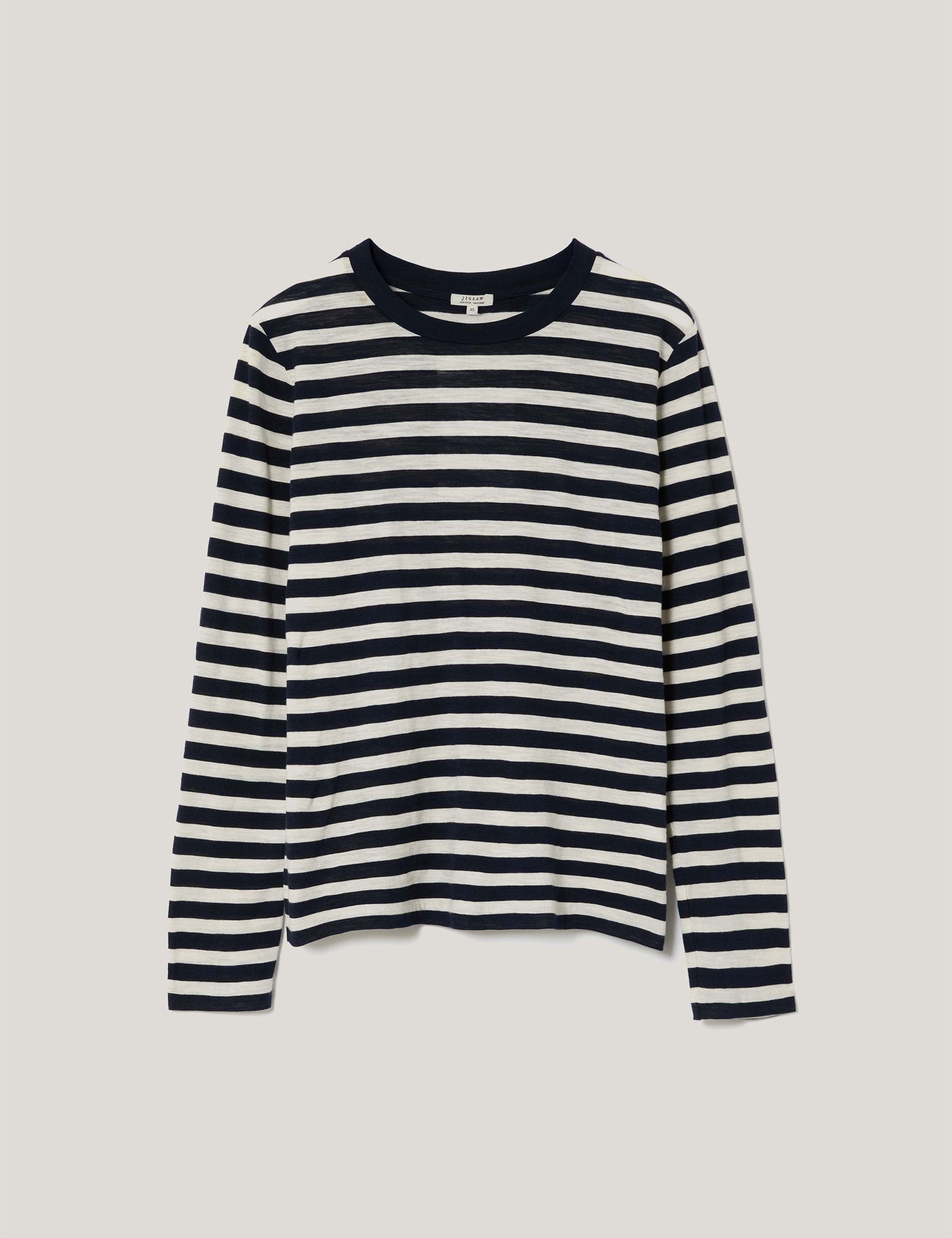Pure Cotton Slub Striped Slim Fit Top 2 of 5