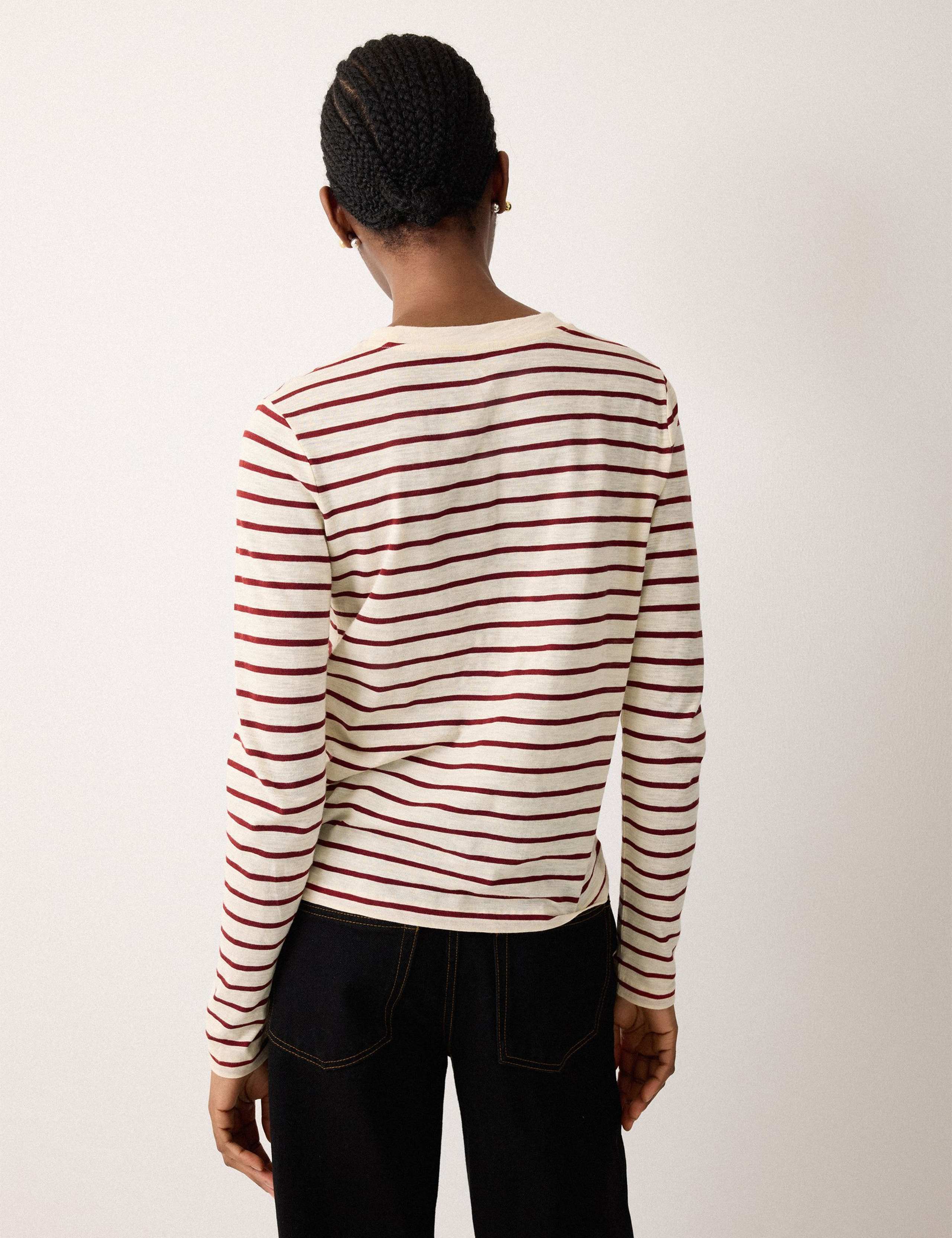 Pure Cotton Slub Striped Slim Fit Top 4 of 5