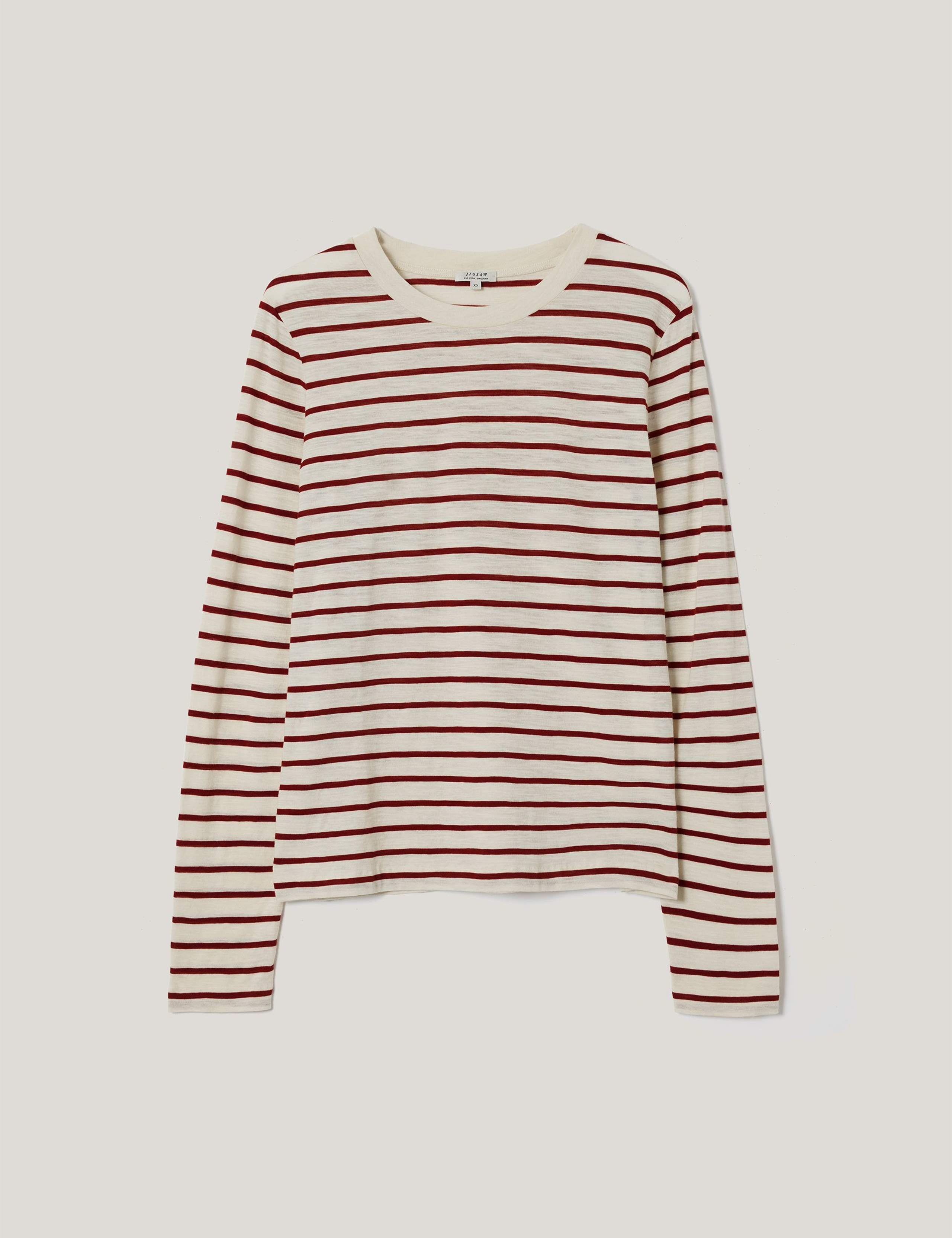 Pure Cotton Slub Striped Slim Fit Top 2 of 5