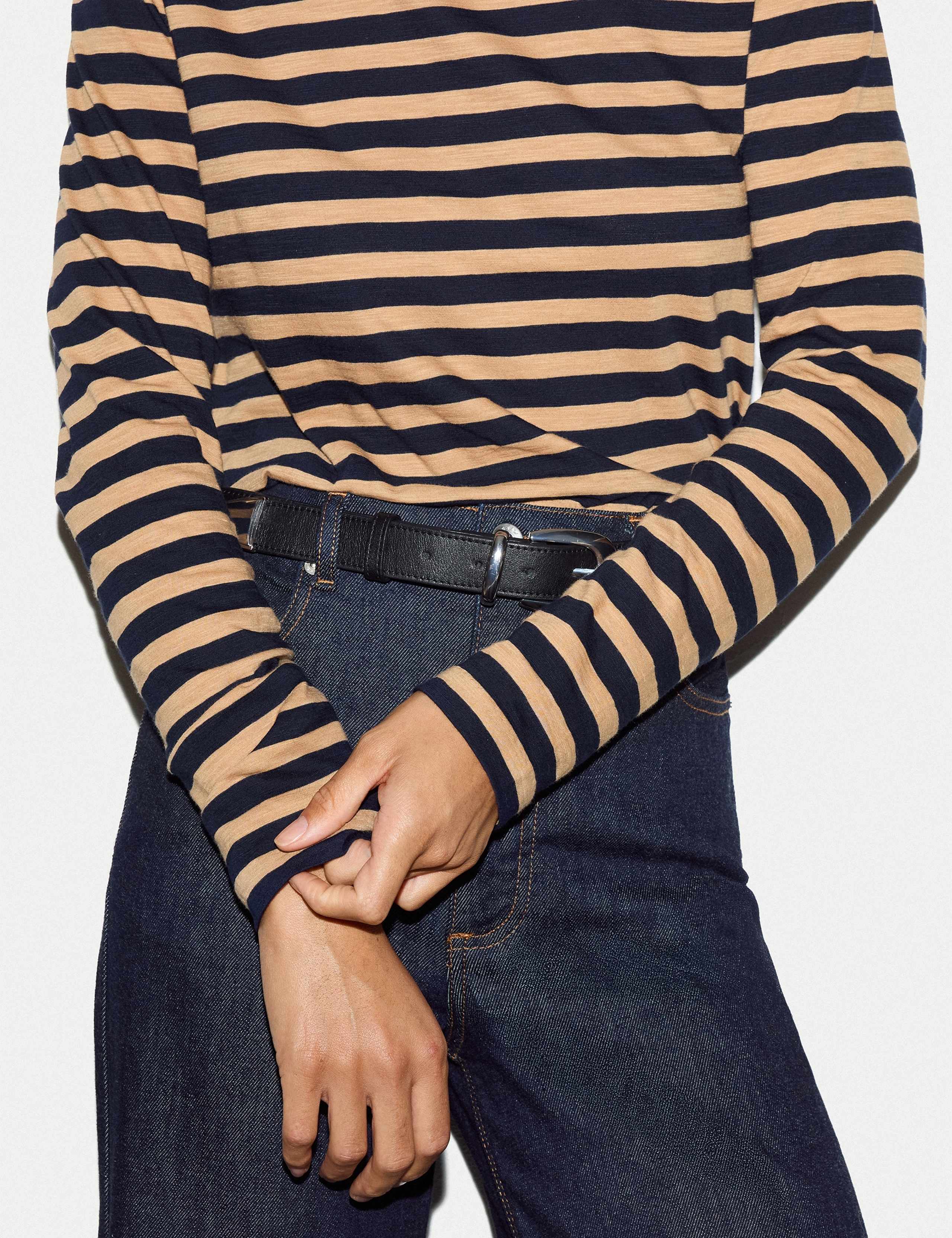 Pure Cotton Slub Striped Slim Fit Top 3 of 5