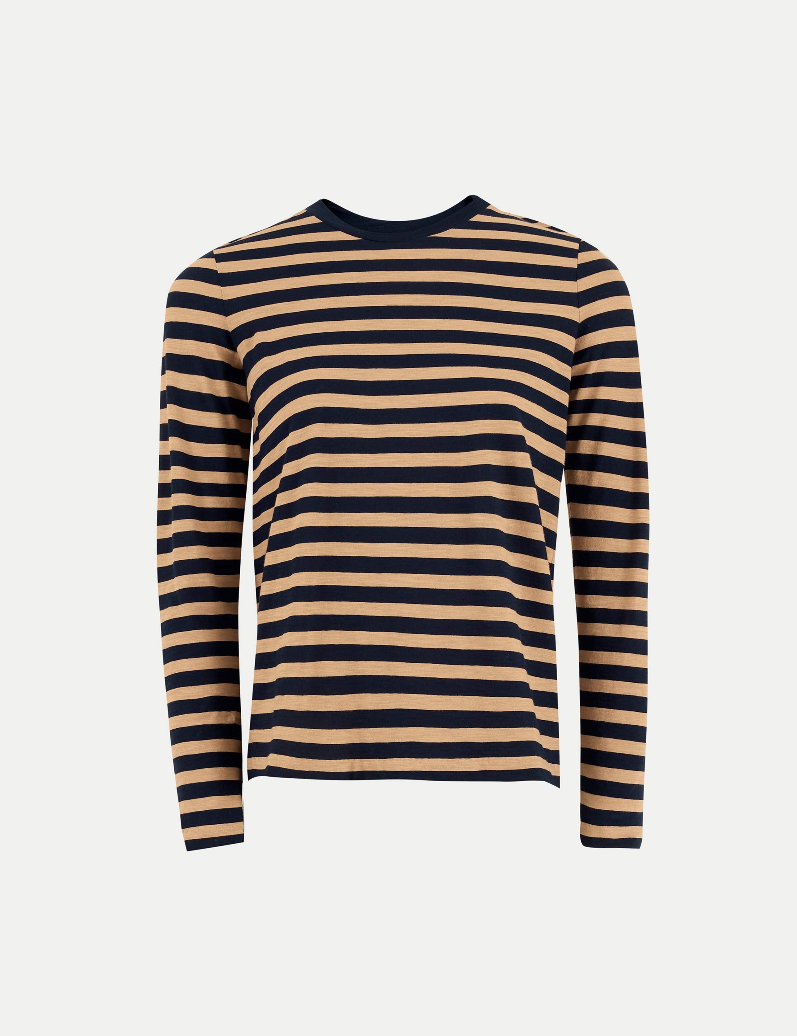 Pure Cotton Slub Striped Slim Fit Top 2 of 5
