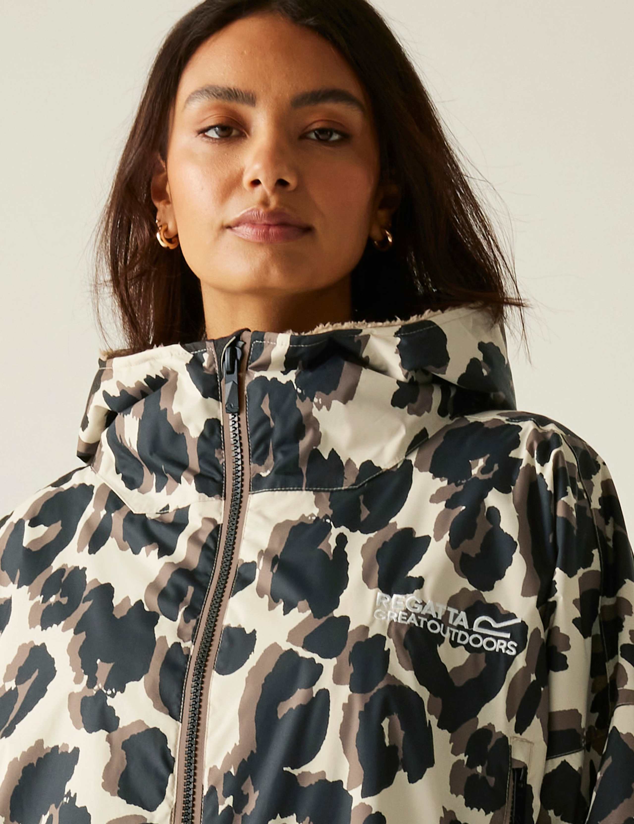 Waterproof Leopard Print Padded Coat 7 of 10