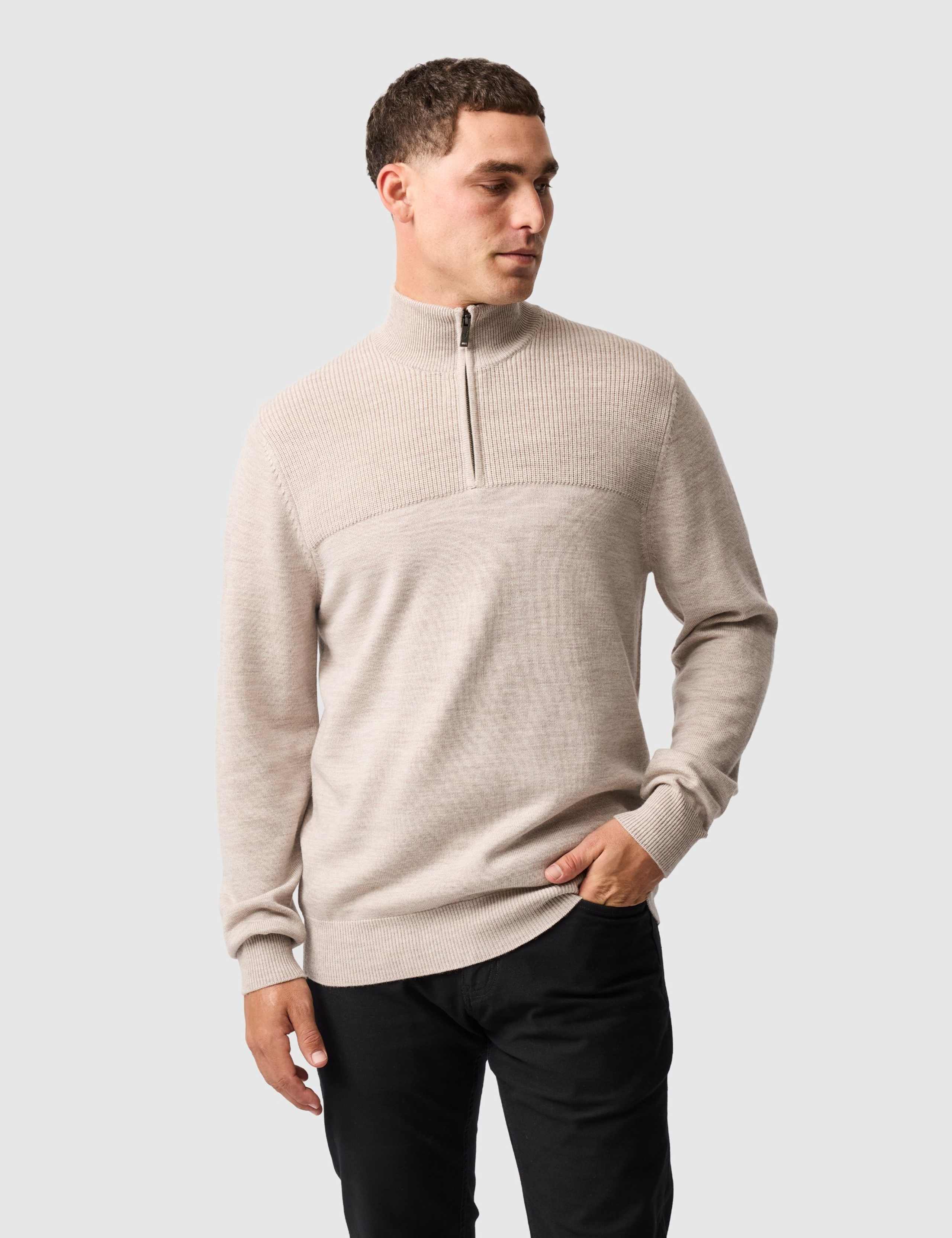 Pure Merino Wool Half Zip Jumper 1 of 6