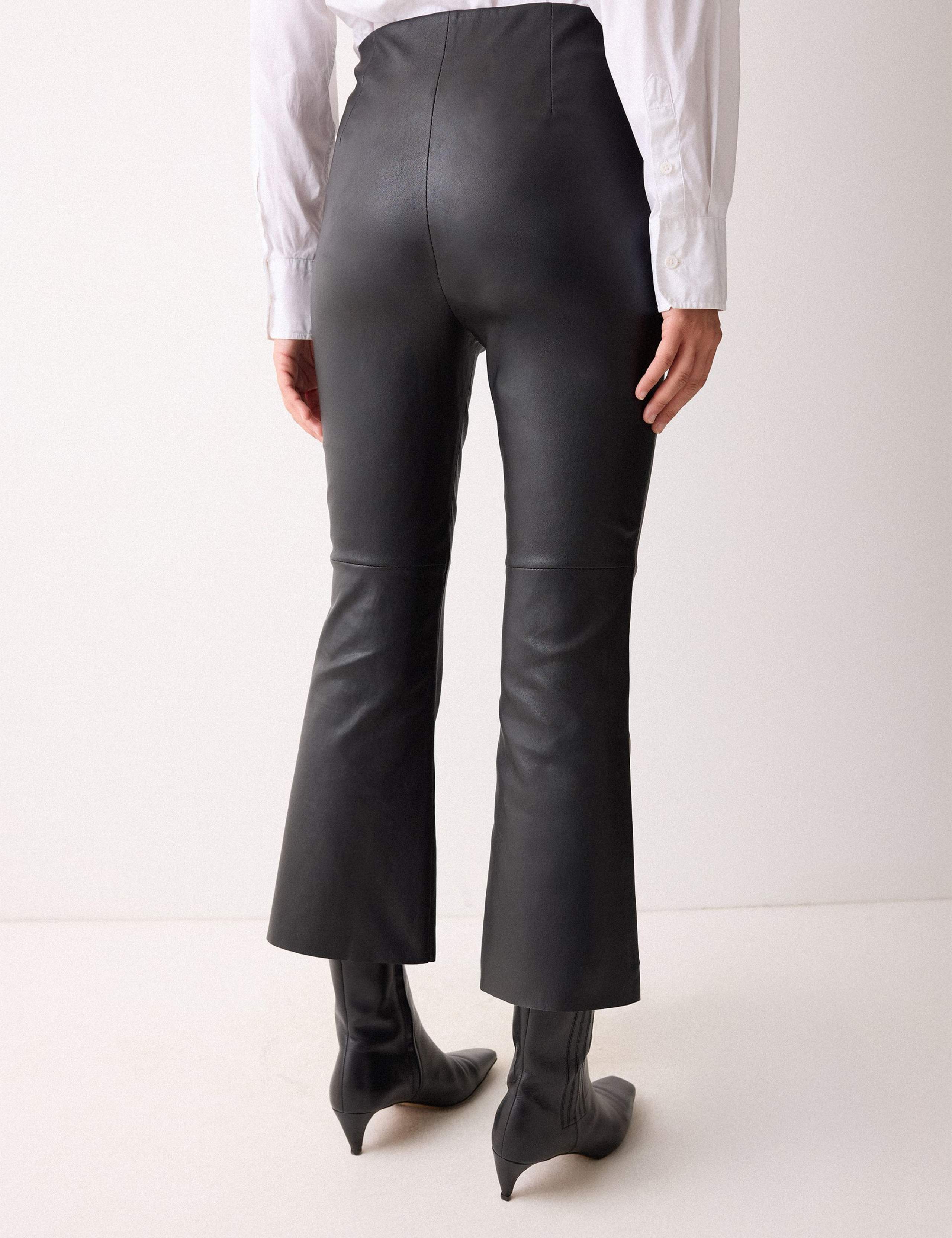 Leather Flared Ankle Grazer Trousers 2 of 5