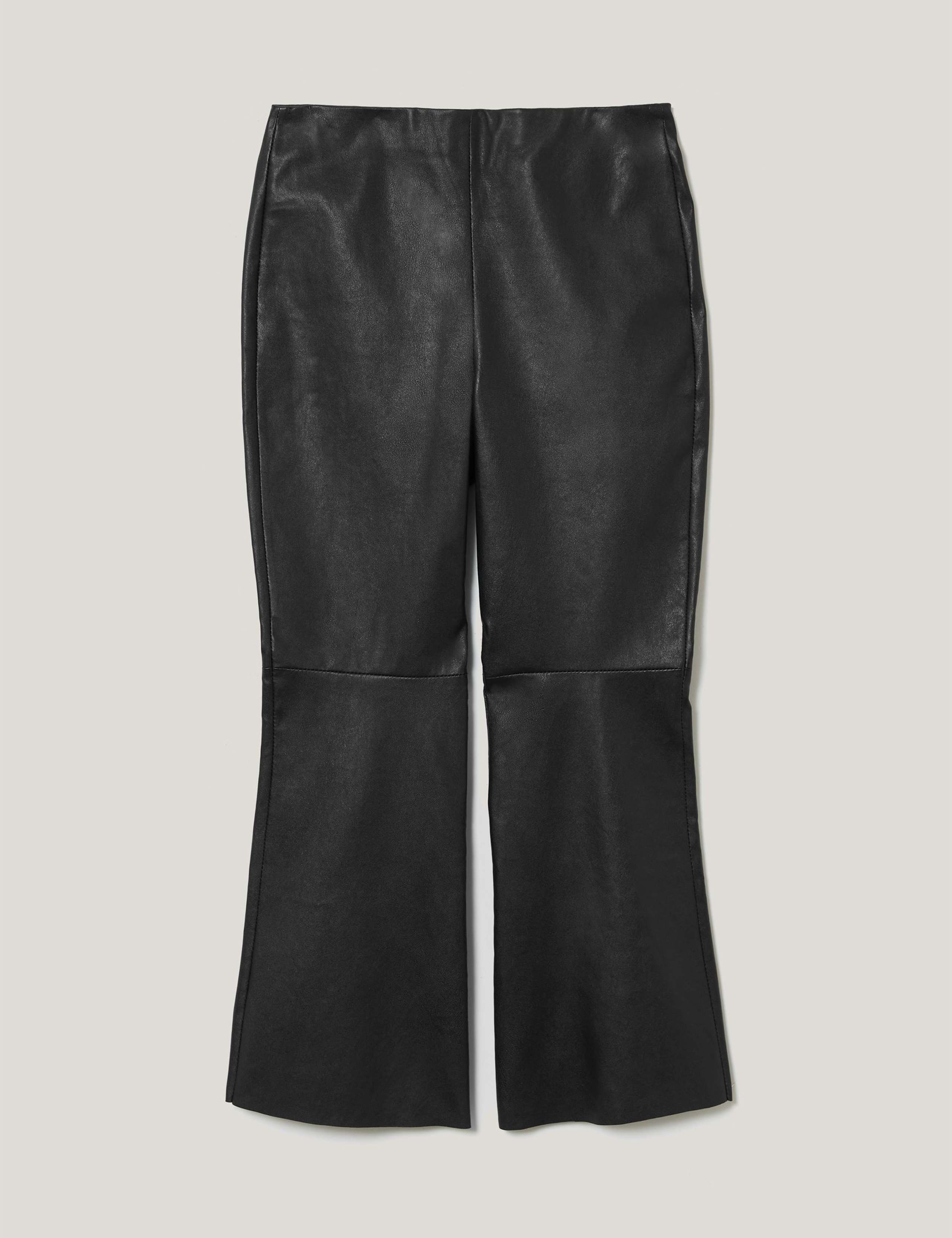 Leather Flared Ankle Grazer Trousers 3 of 5