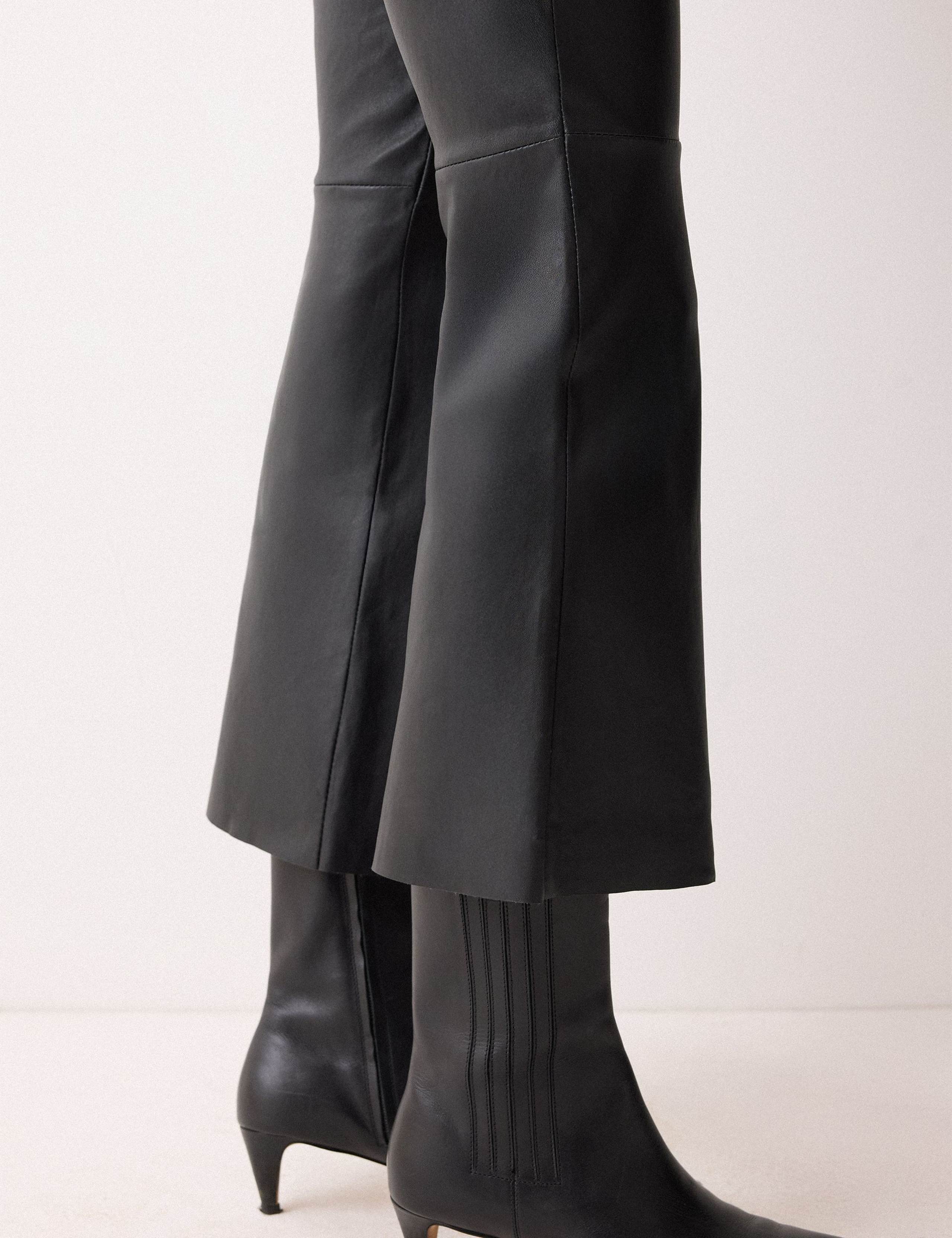 Leather Flared Ankle Grazer Trousers 4 of 5