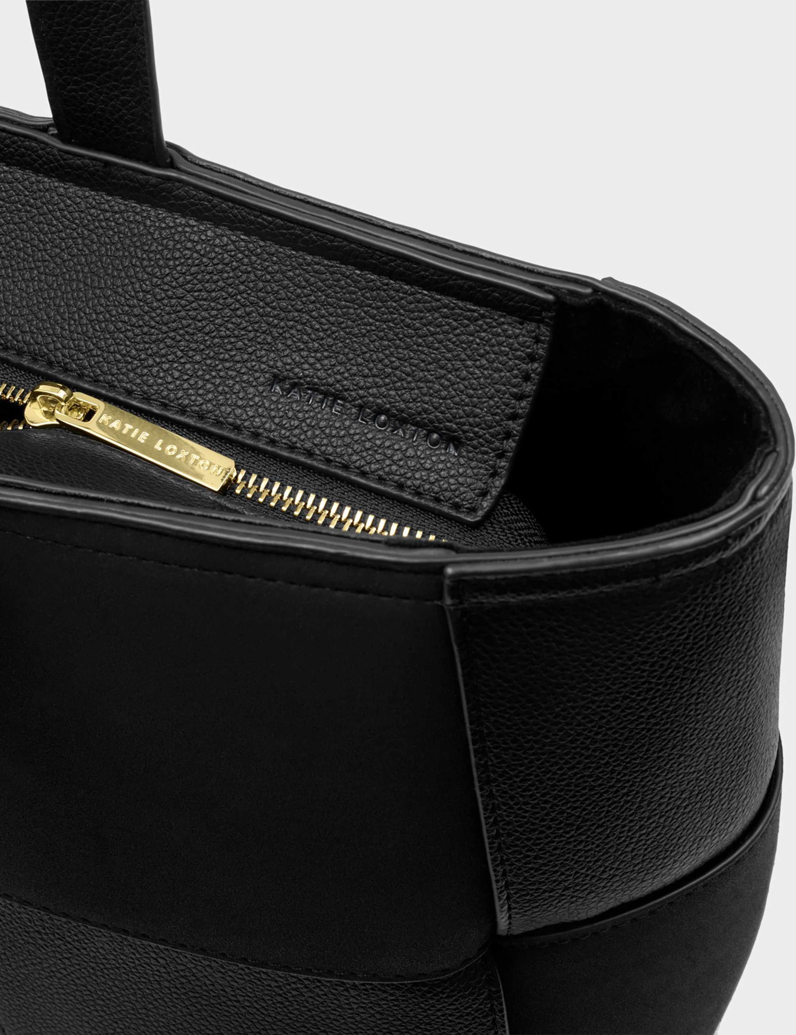 Faux Leather Woven Tote Bag 2 of 6