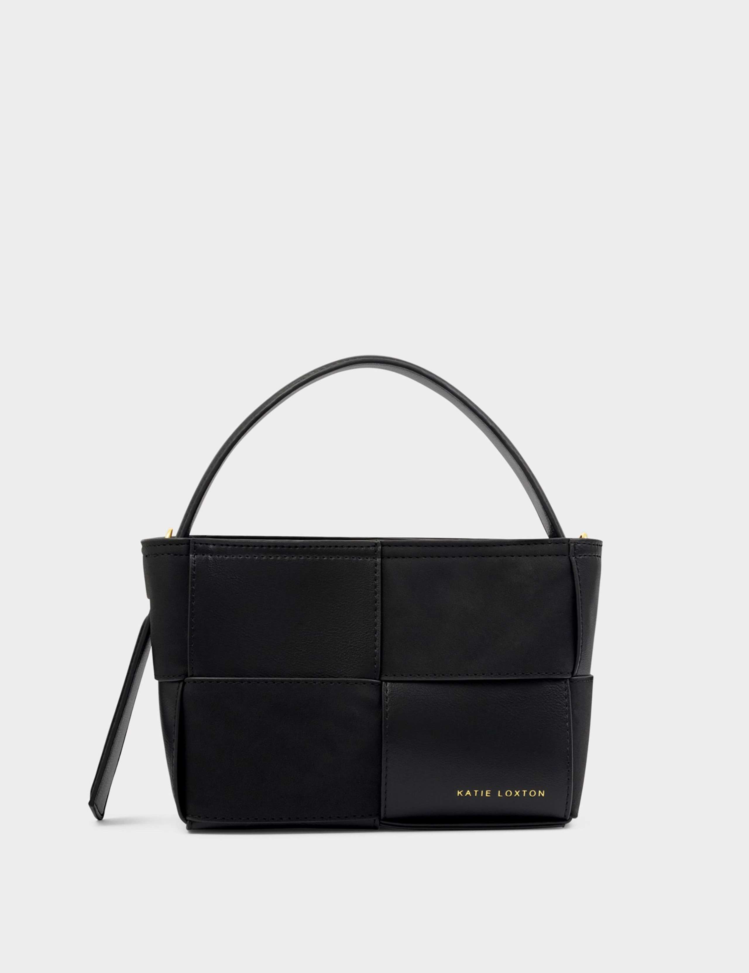 Faux Leather Woven Grab Bag 2 of 6