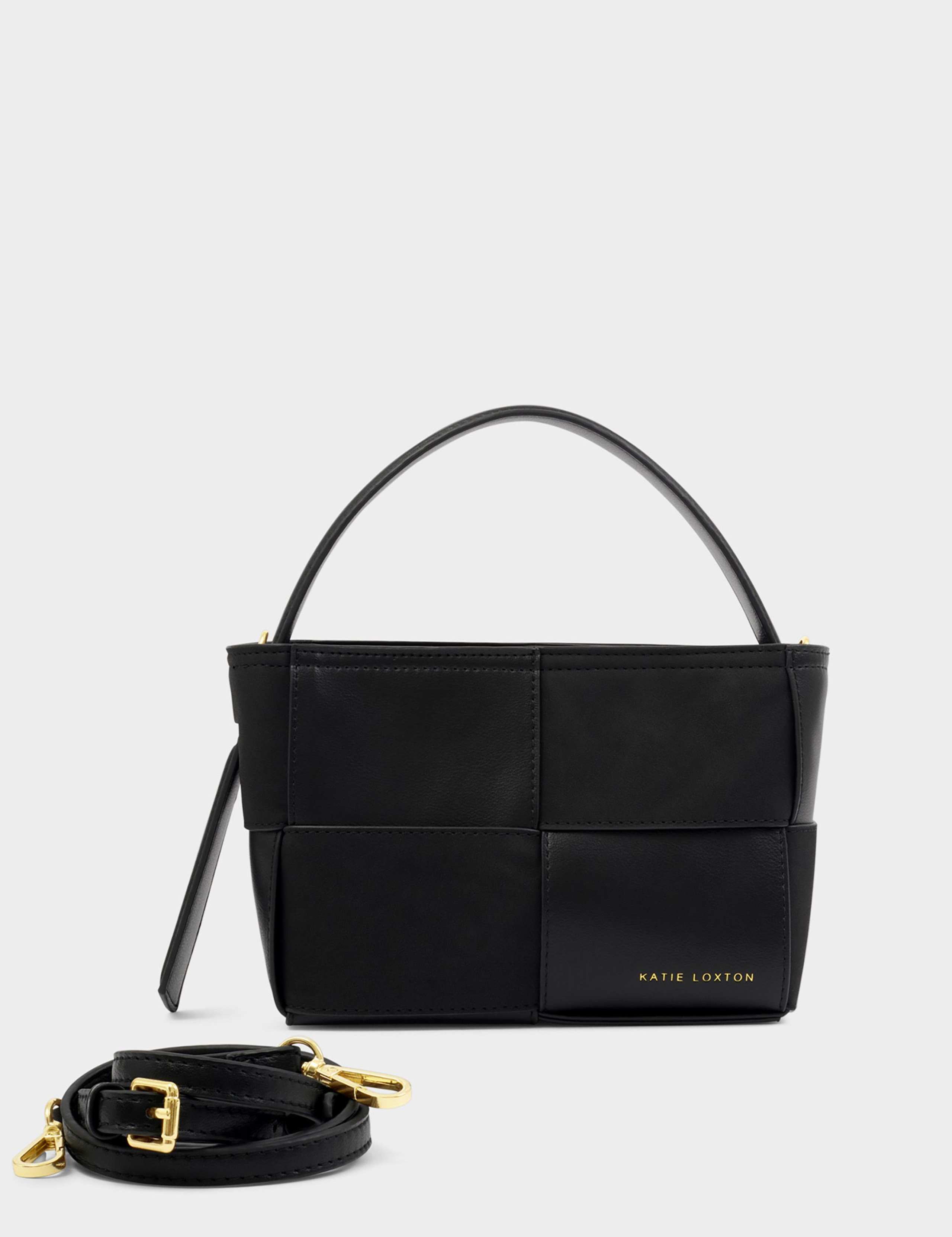 Faux Leather Woven Grab Bag 3 of 6