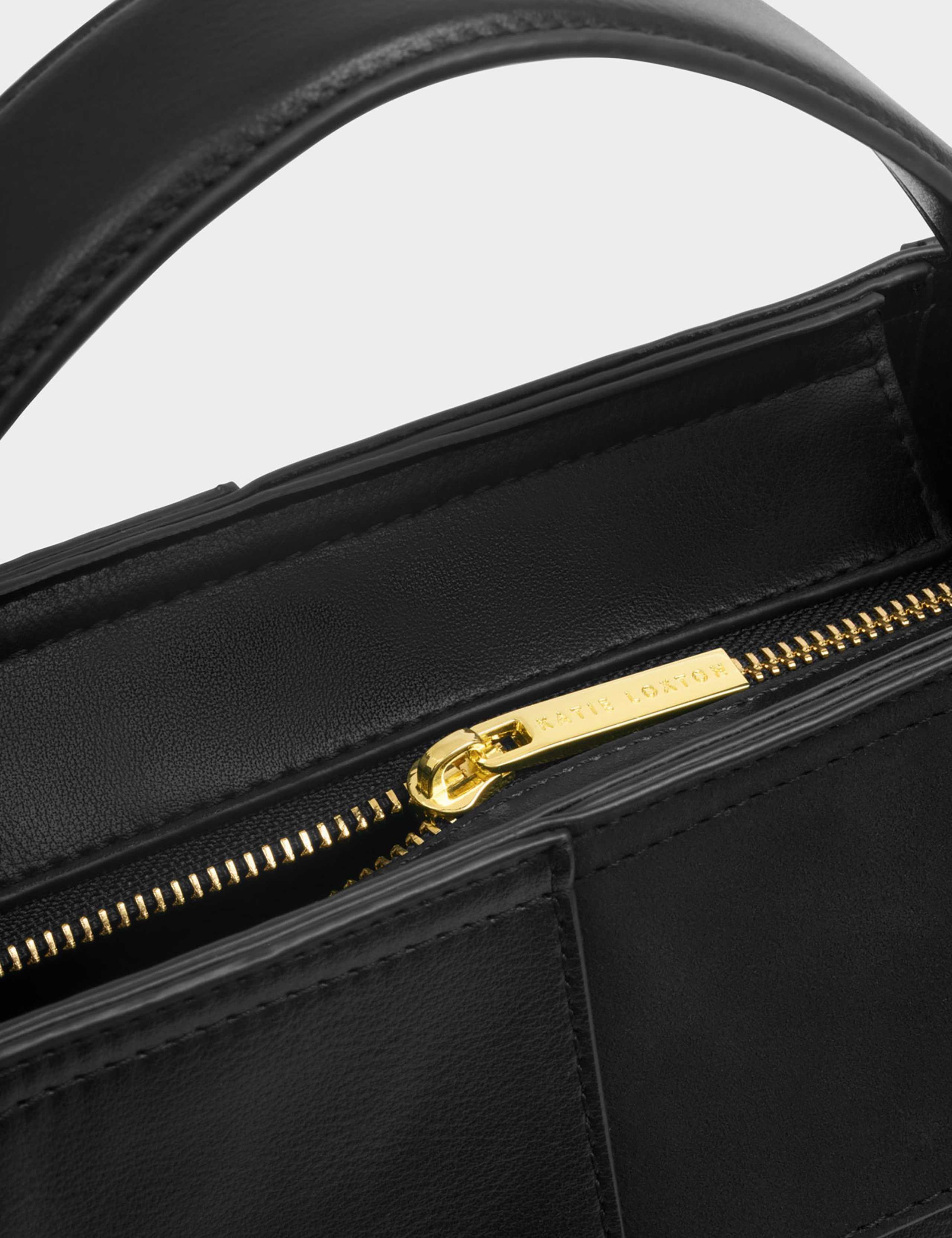 Faux Leather Woven Grab Bag 5 of 6