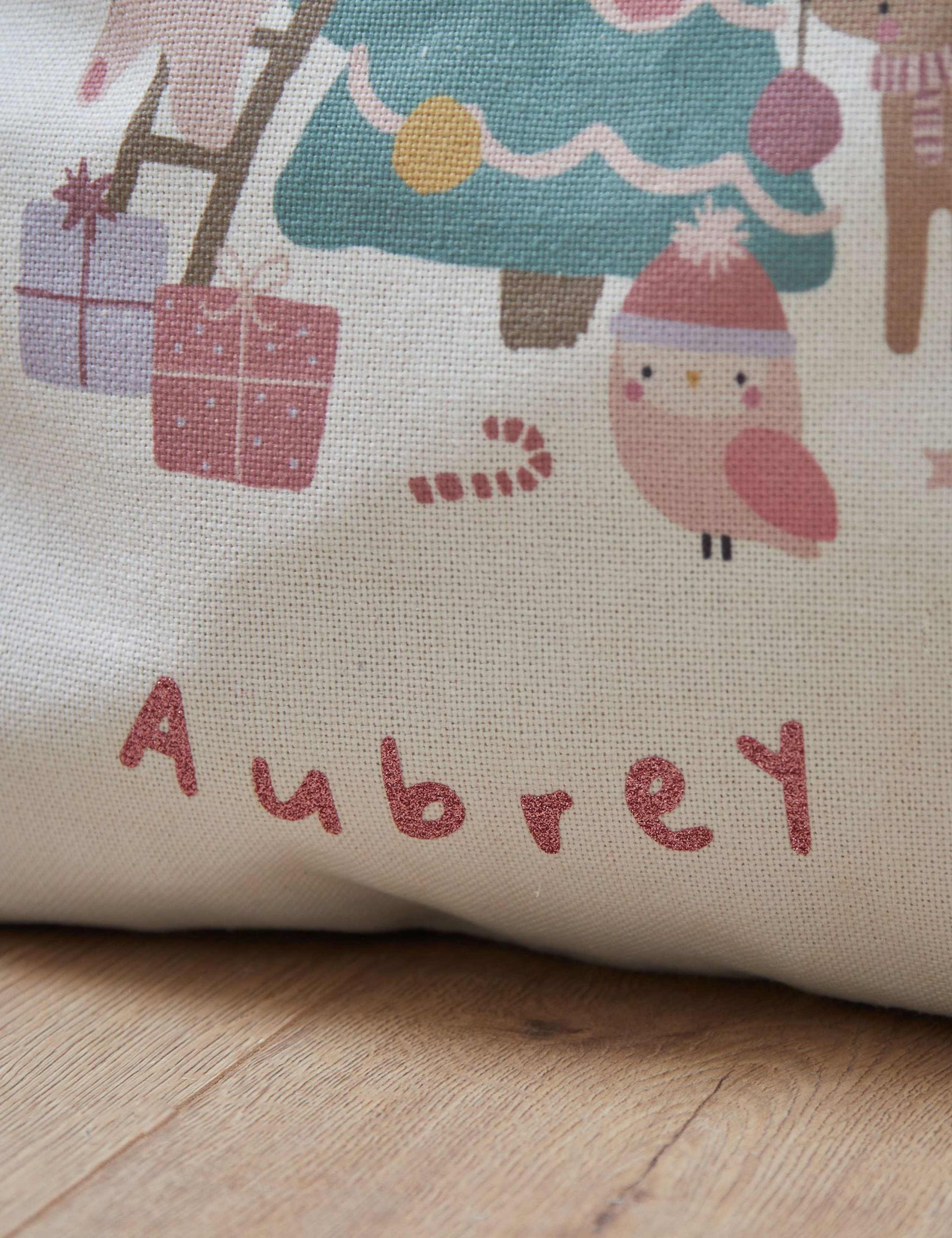 Personalised Pink Christmas Cream Sack 3 of 3