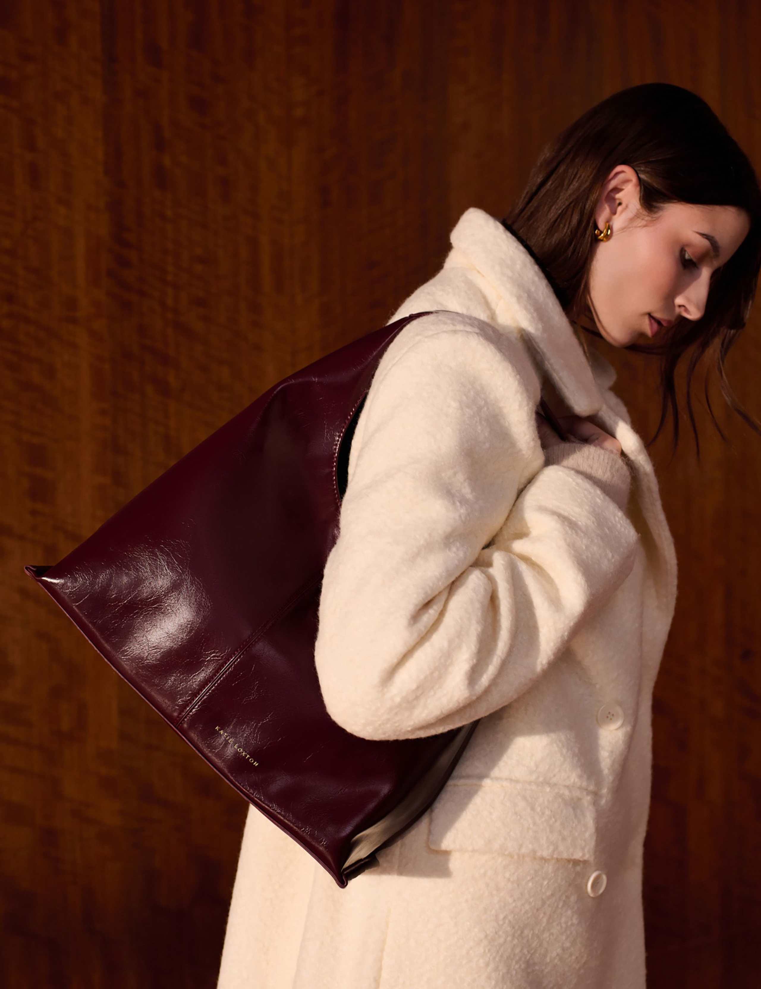 Faux Leather Patent Slouchy Shoulder Bag 5 of 6