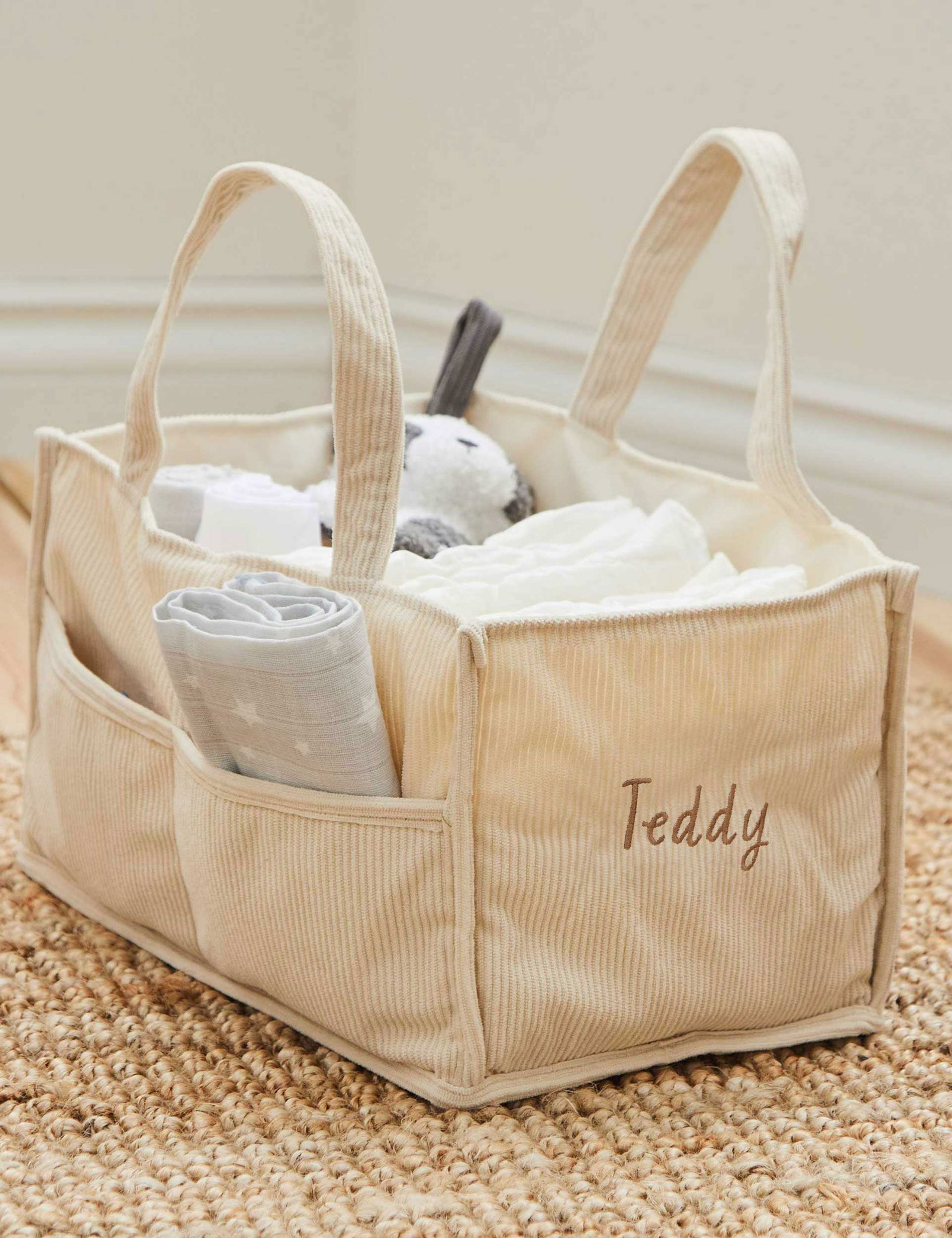 Ecru Cord Nappy Caddy 1 of 4