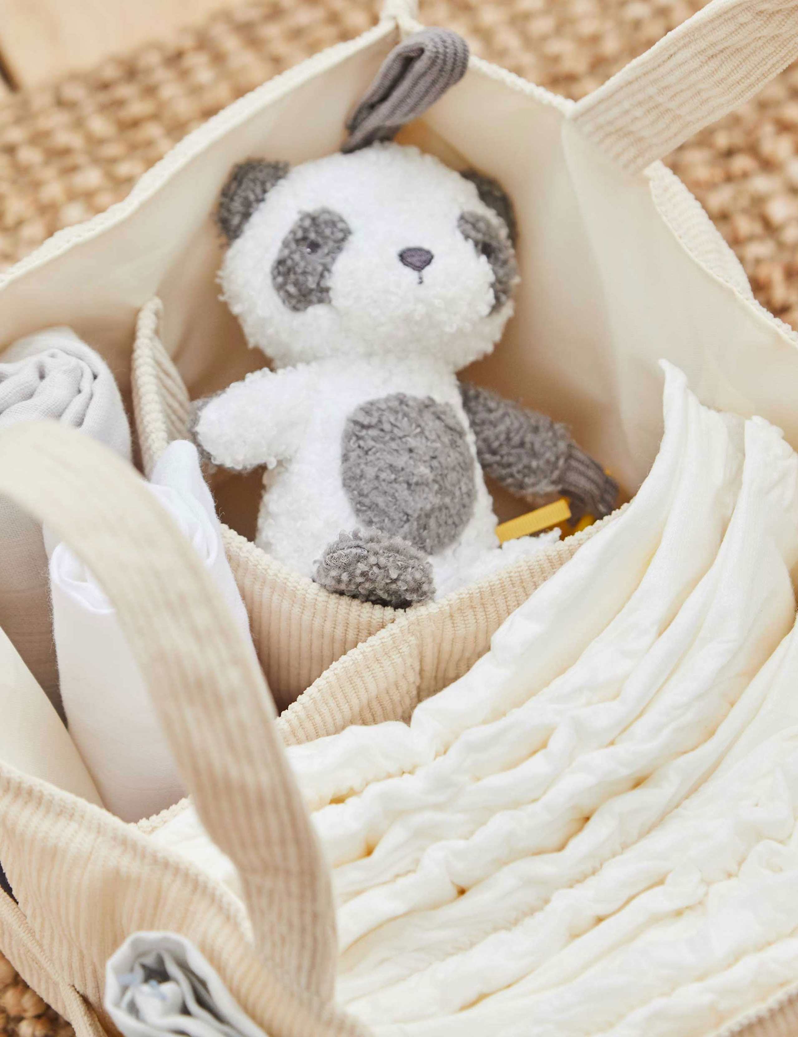 Personalised Ecru Cord Nappy Caddy 2 of 4