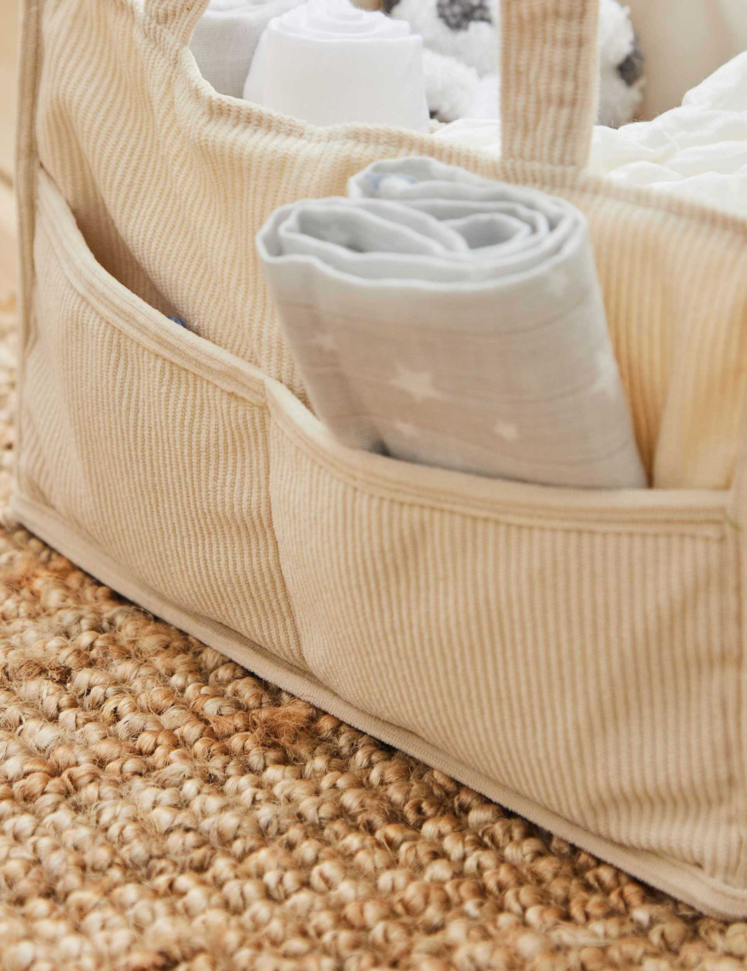 Personalised Ecru Cord Nappy Caddy 3 of 4