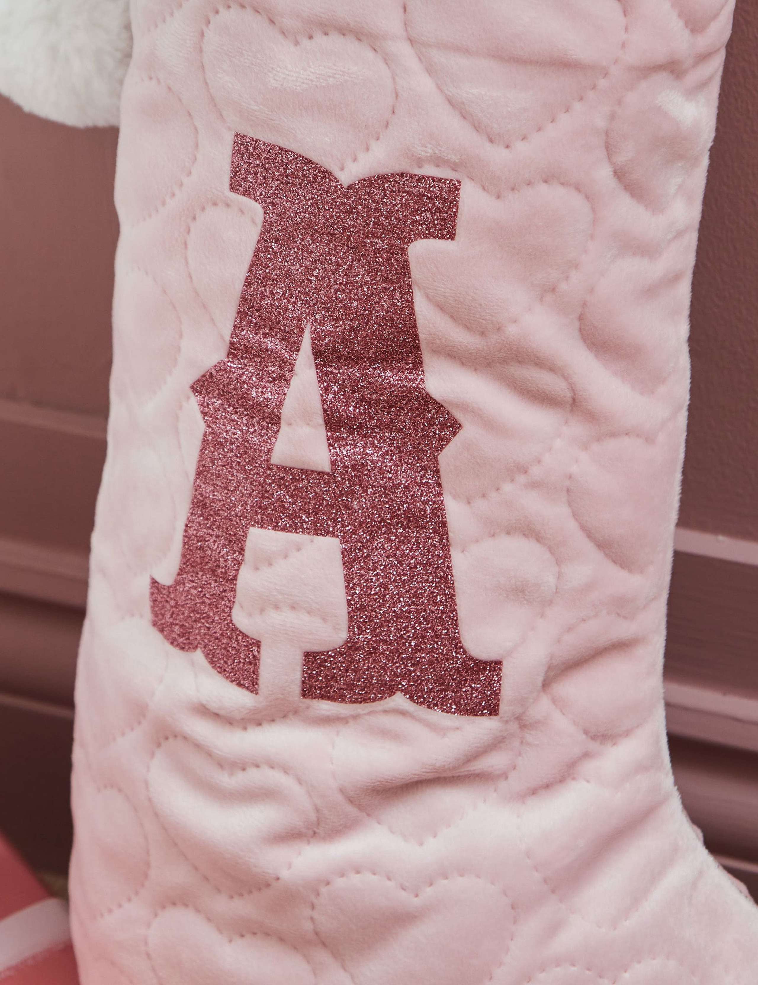Personalised Pink Velvet Small Stocking 3 of 3