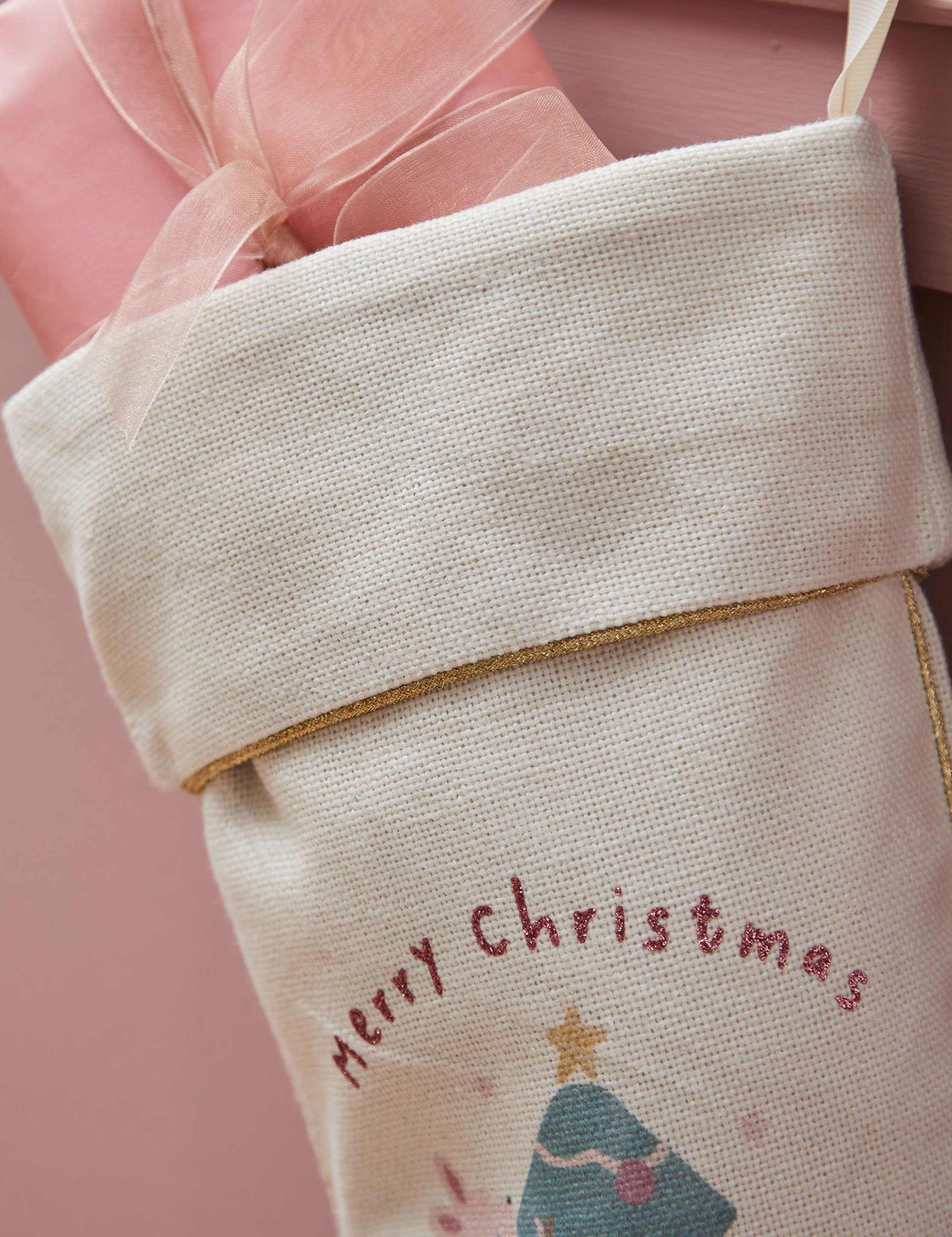 Pink Christmas Cream Stocking 2 of 3