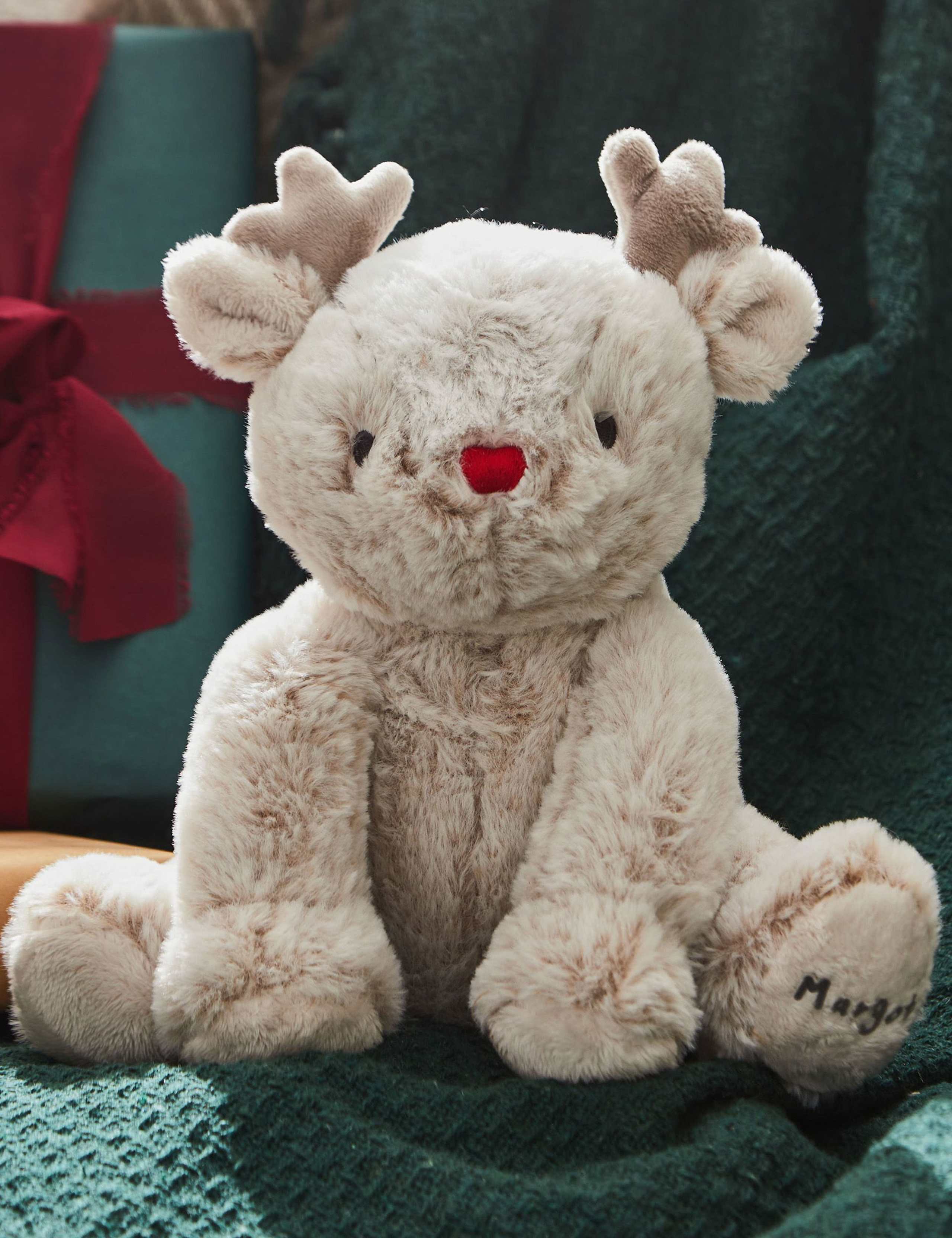 Personalised Red Reindeer Soft Toy 1 of 3