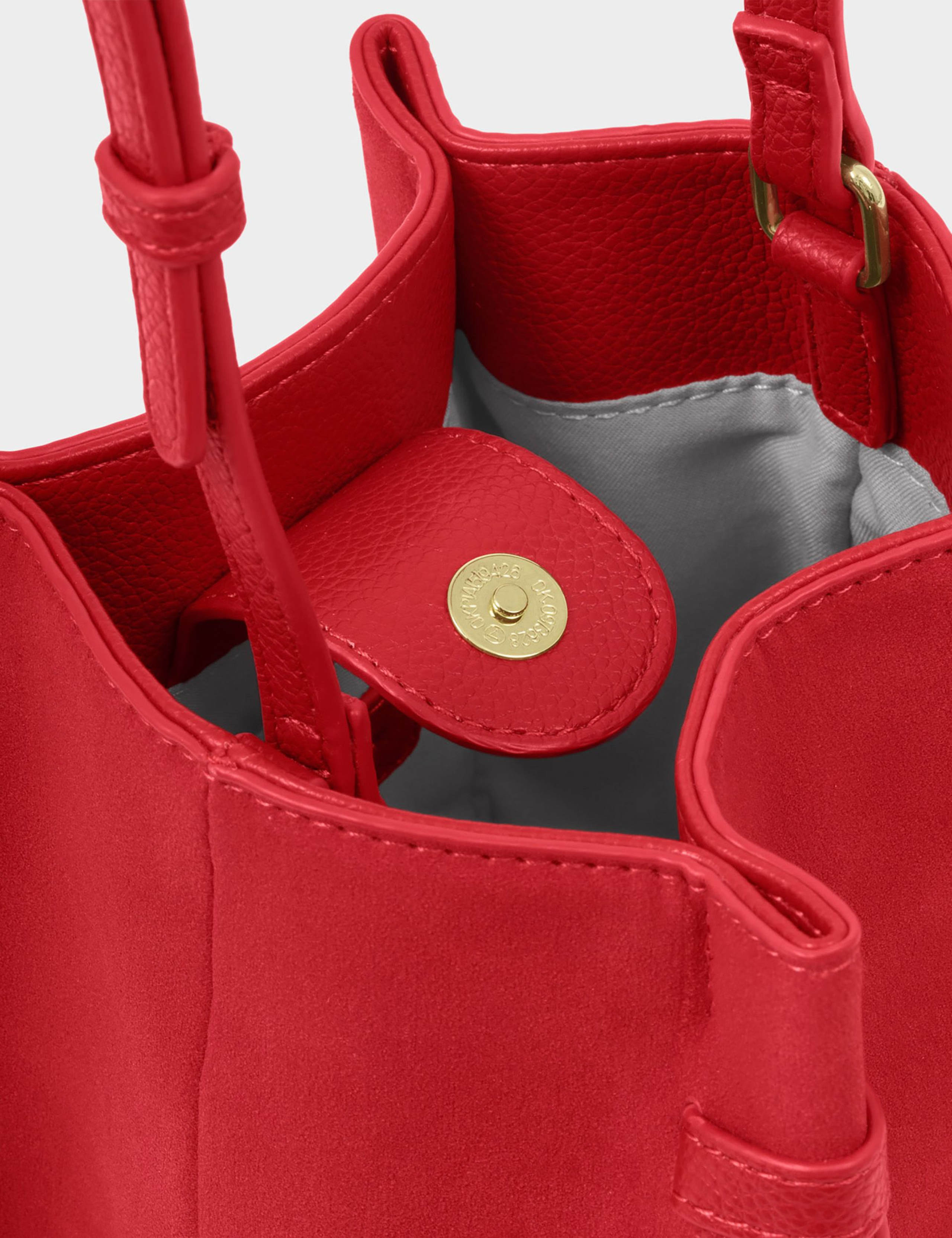 Faux Suede Mini Bucket Bag 4 of 5