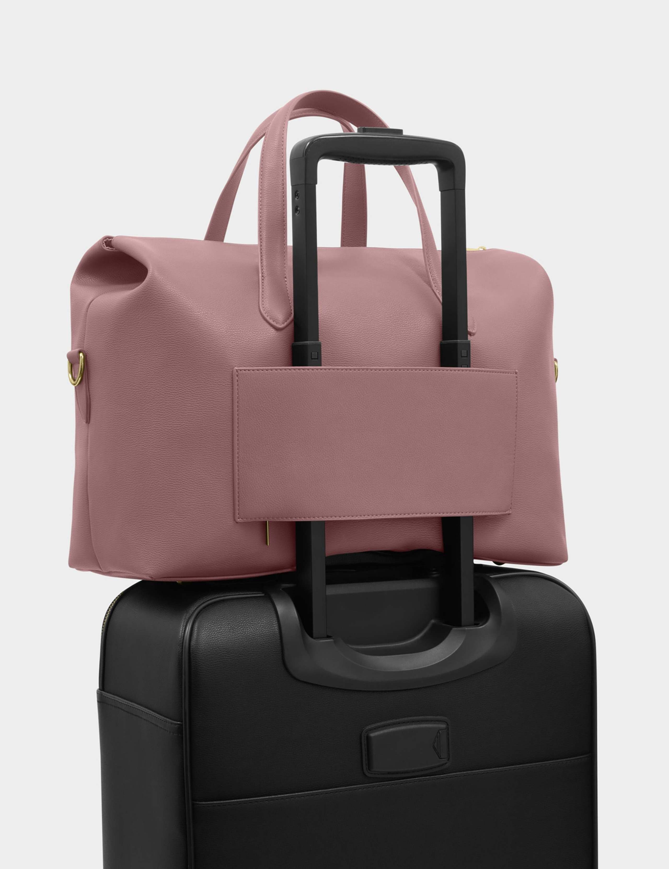 Faux Leather Top Handle Weekend Bag 4 of 7