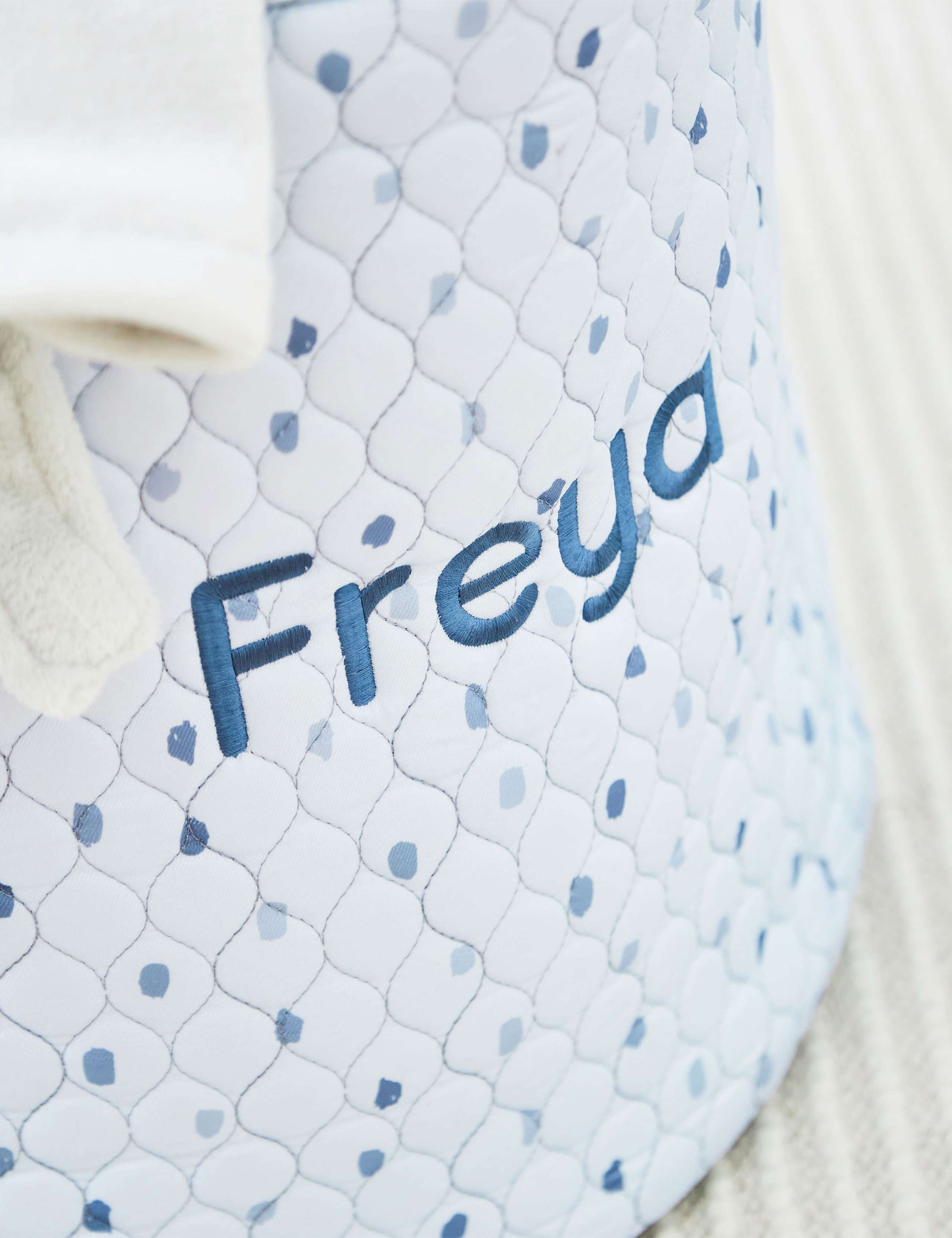 Personalised Large Blue Polka Dot Storage Bag 2 of 4