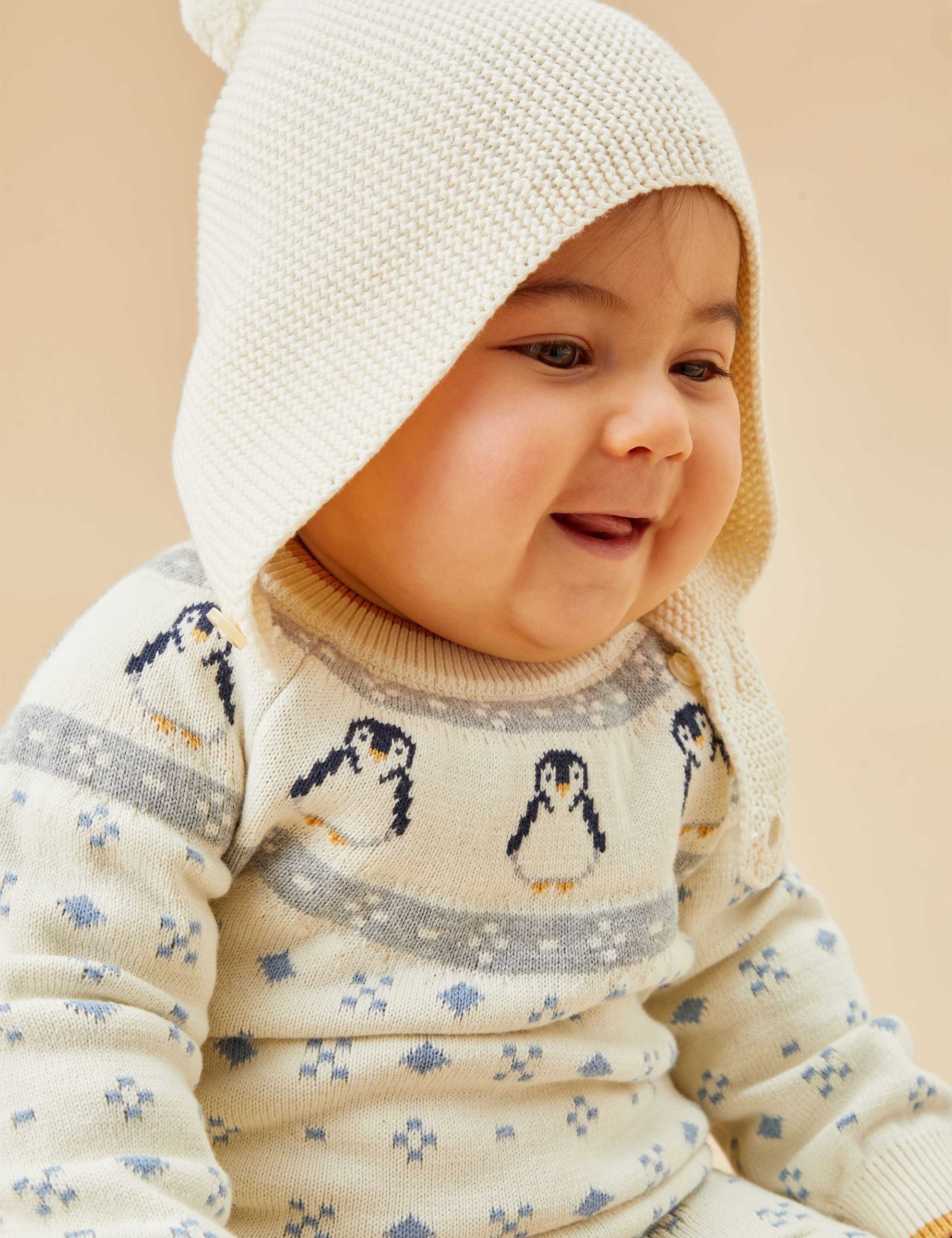 Penguin Fair Isle Knitted Romper (0-18 Mths) 4 of 4