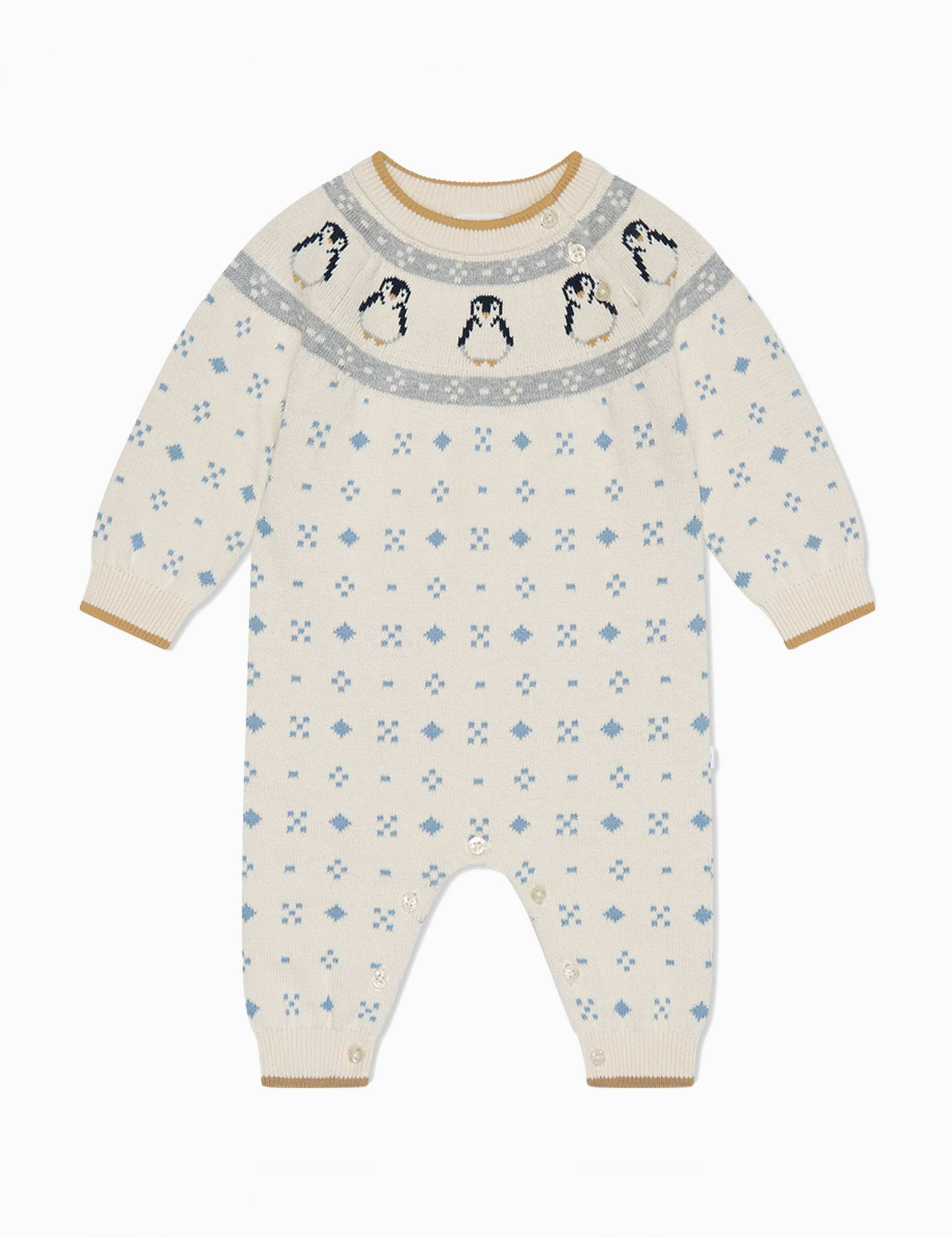 Penguin Fair Isle Knitted Romper (0-18 Mths) 2 of 4