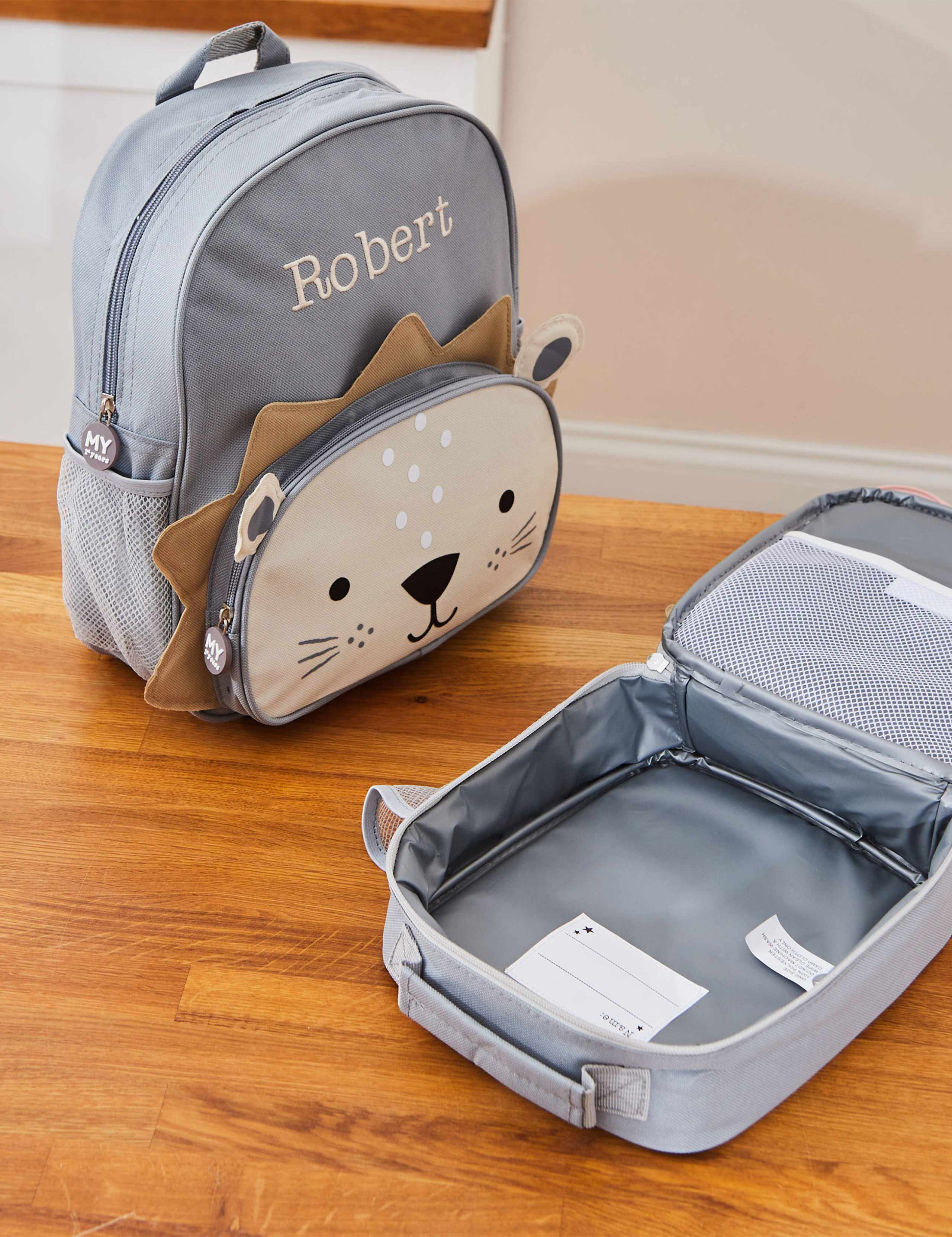Personalised Lion Character Backpack and Lunchbag Set 2 of 4