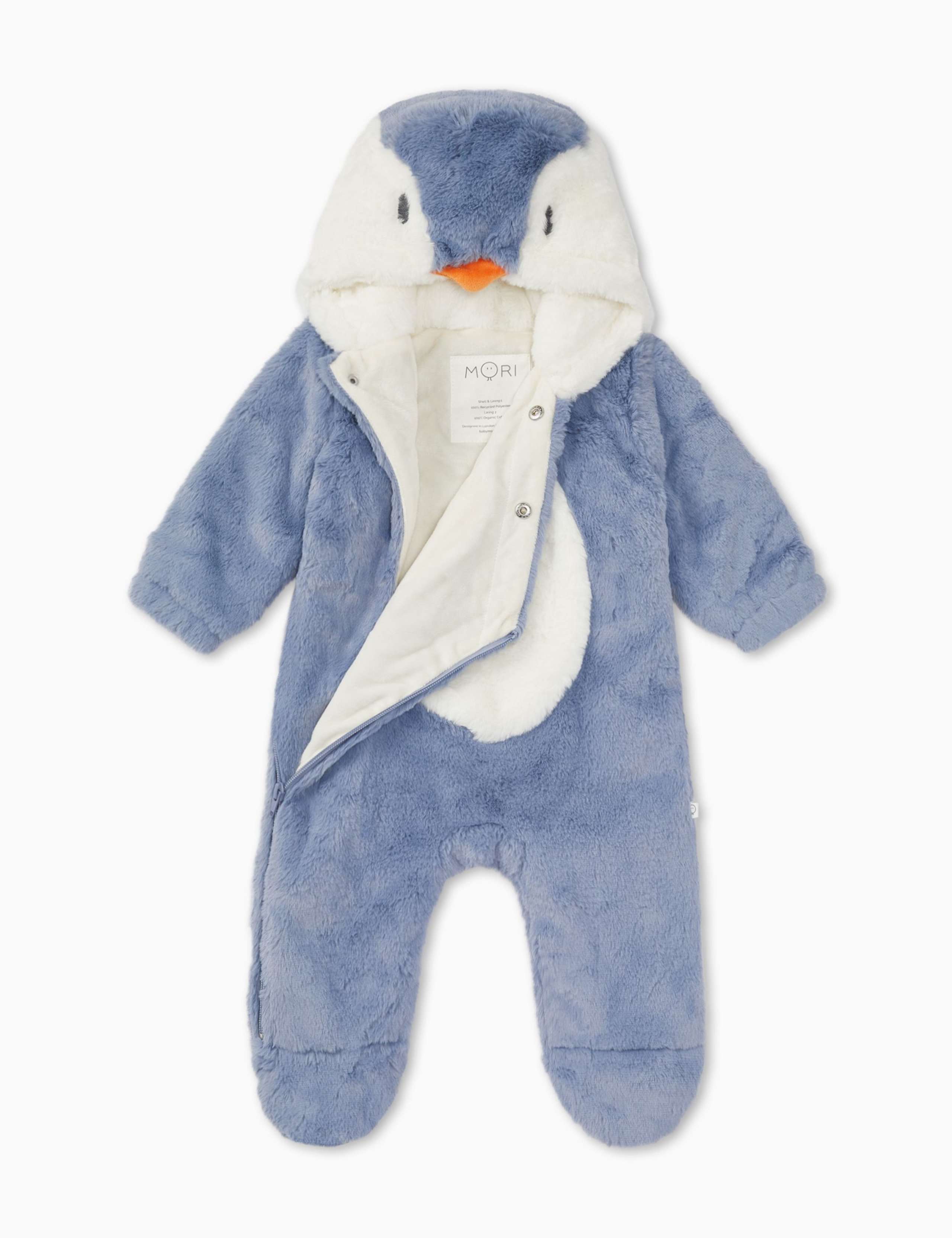 Faux Fur Penguin Pramsuit (0-24 Mths) 3 of 4