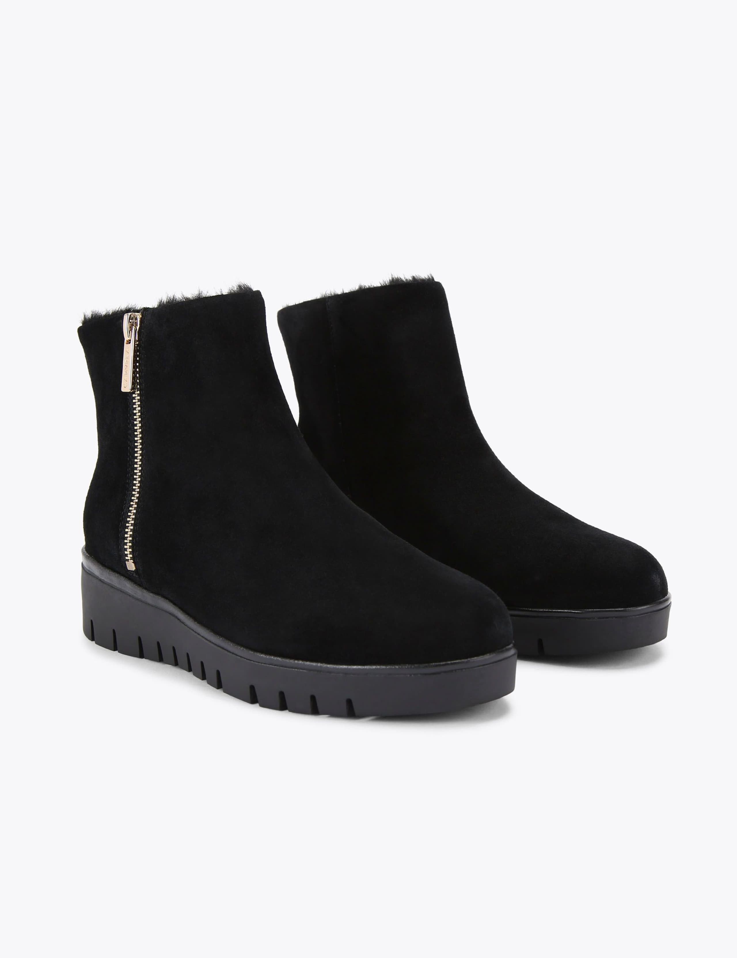 Suede Flatform Round Toe Ankle Boots 3 of 5