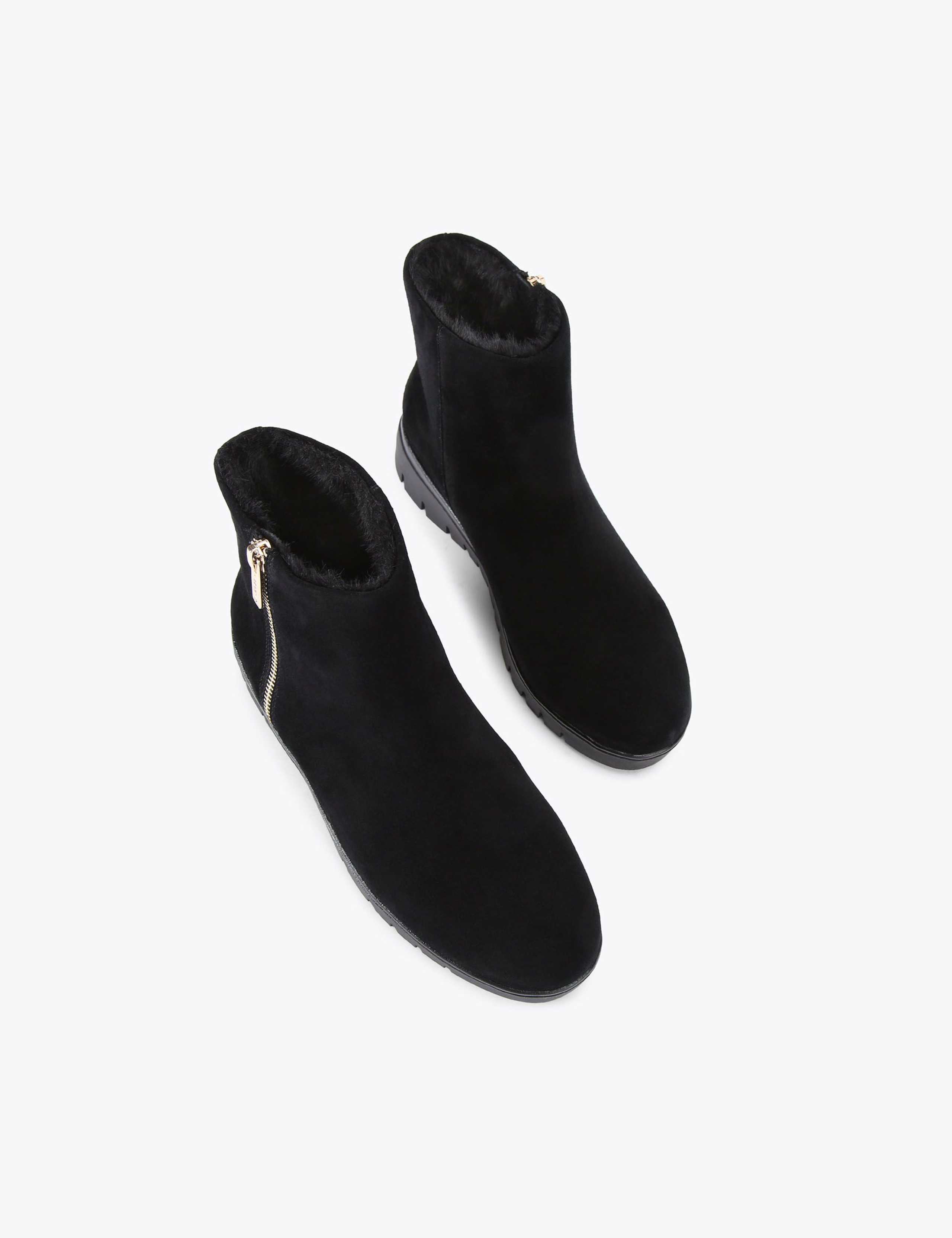 Suede Flatform Round Toe Ankle Boots 4 of 5