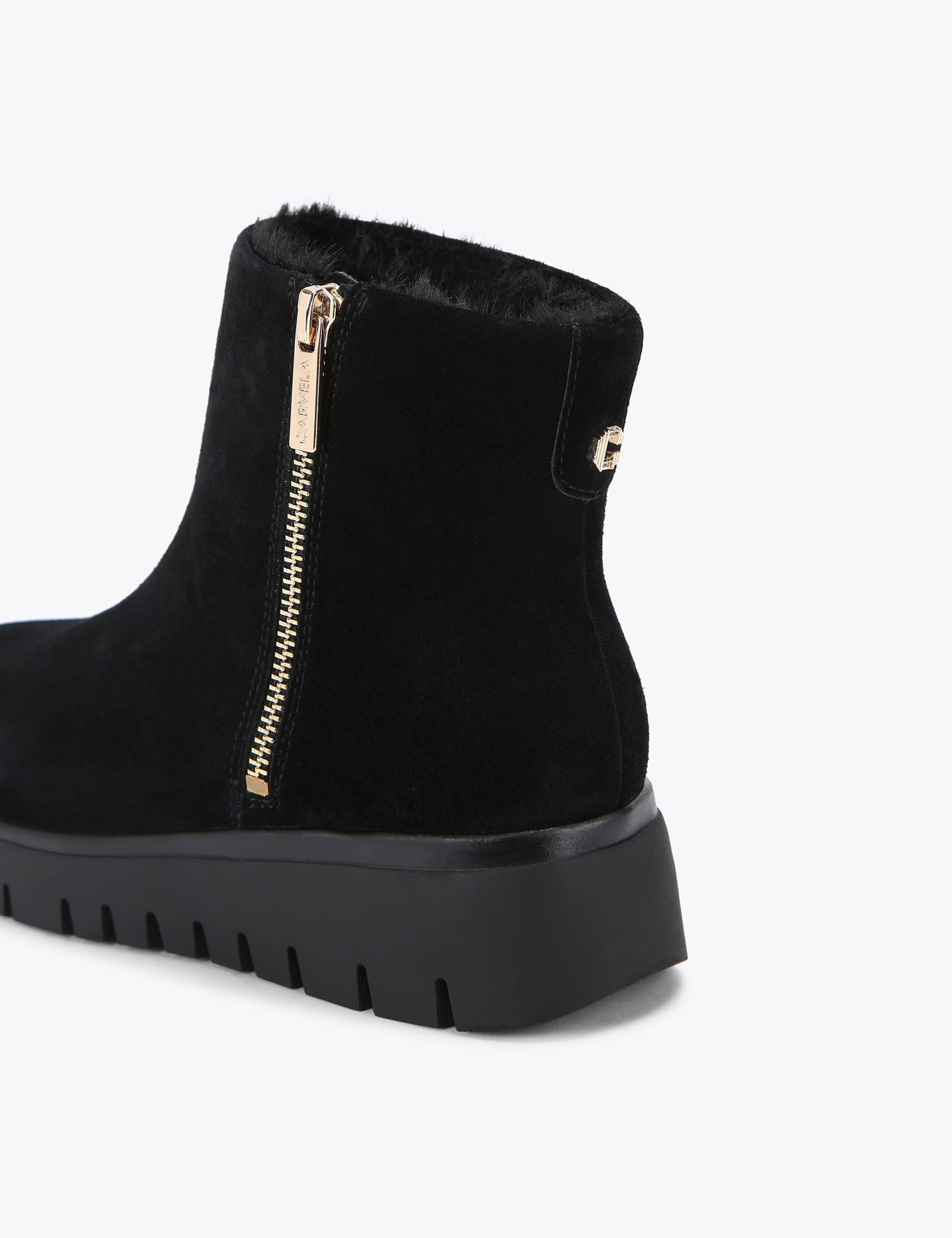 Suede Flatform Round Toe Ankle Boots 5 of 5