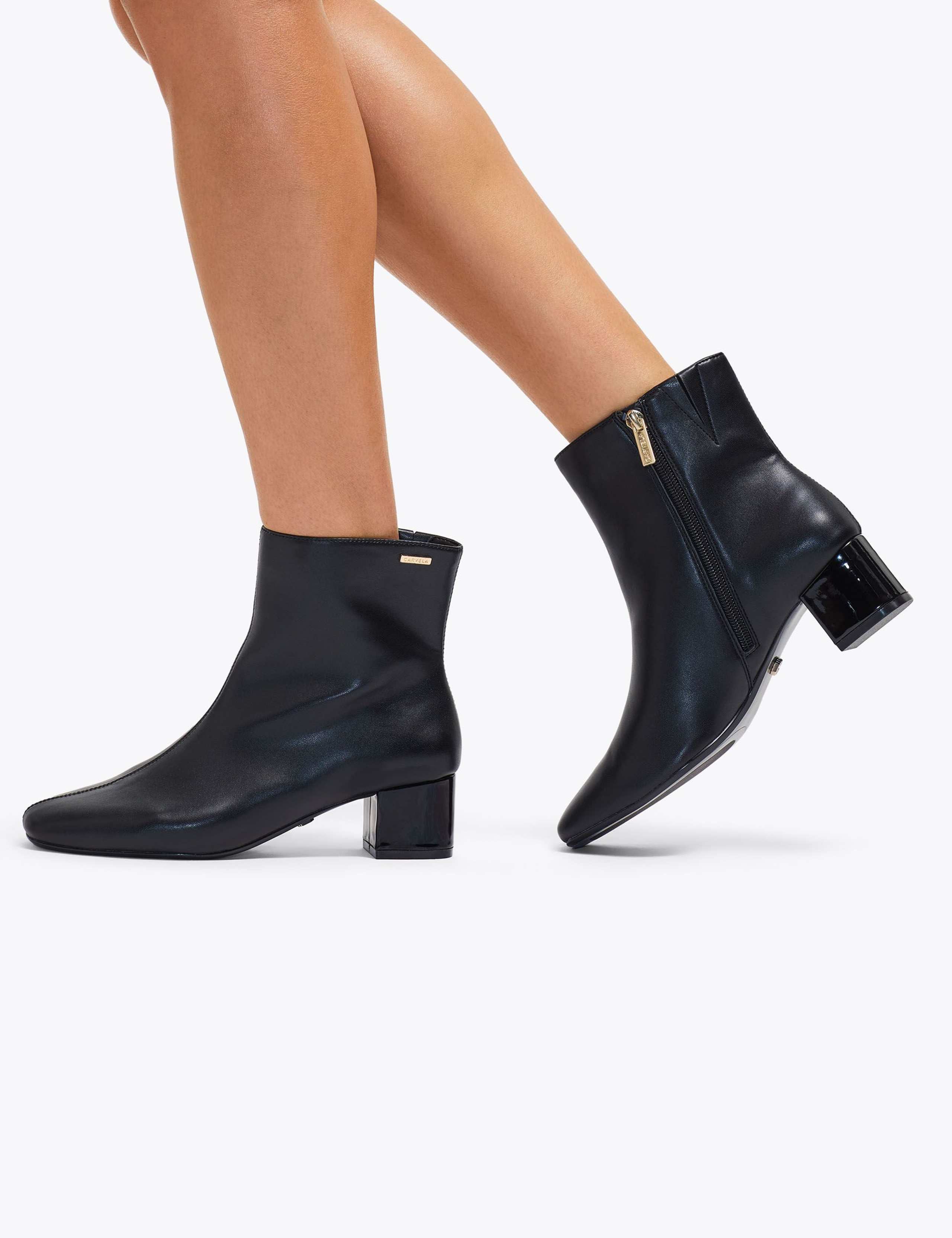 Block Heel Square Toe Ankle Boots 2 of 6