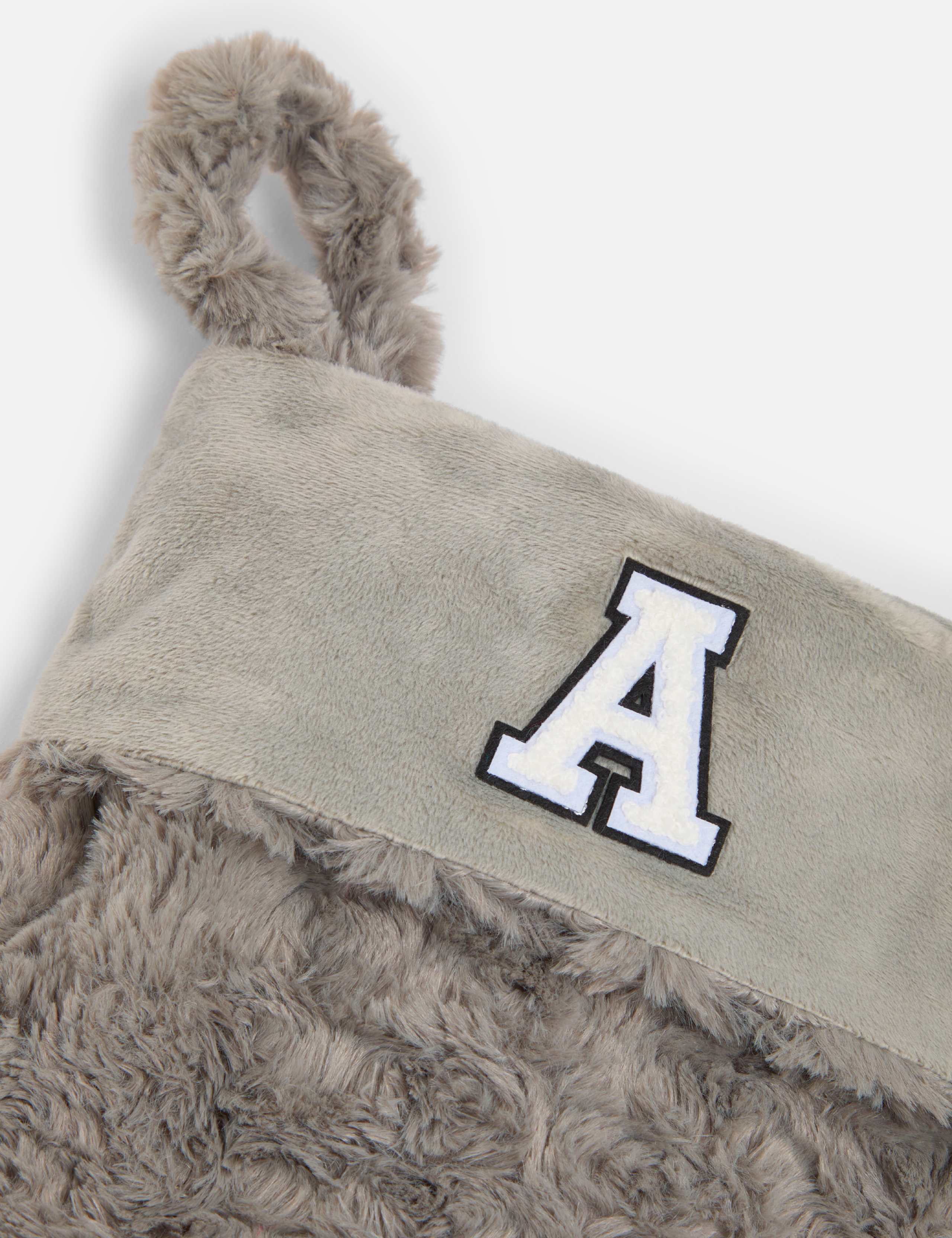 Personalised Letter Grey Plush Stocking by Alphabet 3 of 3
