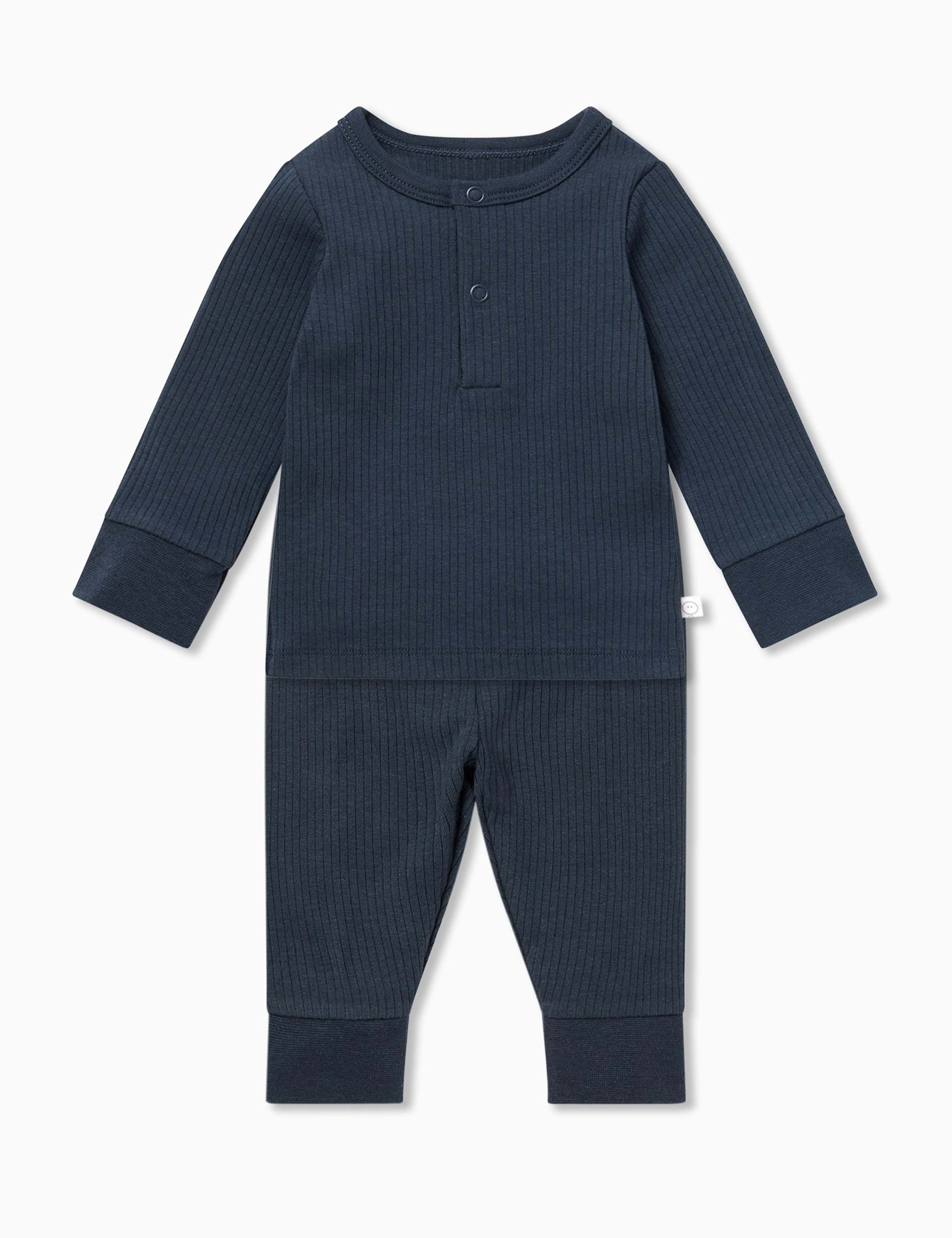 Cotton Blend Ribbed Pyjamas (0-6 Yrs) 2 of 3