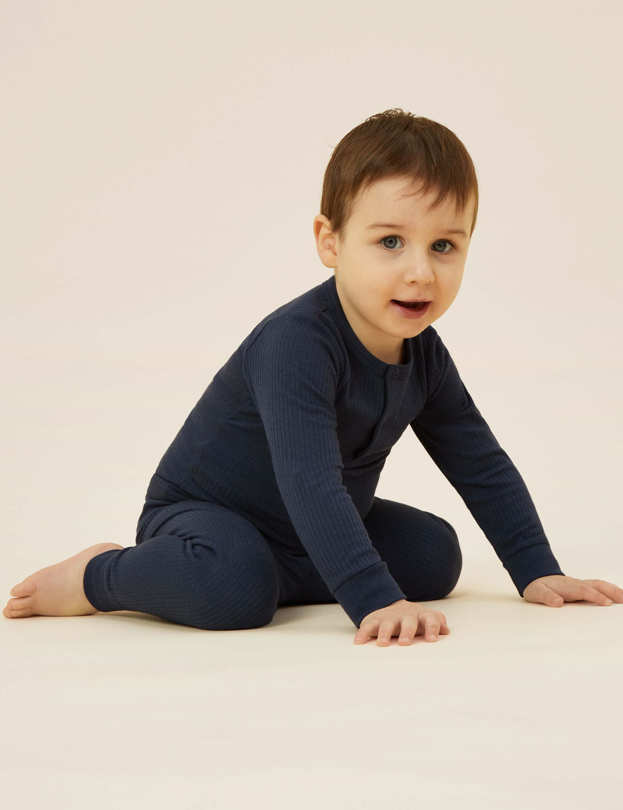 Cotton Blend Ribbed Pyjamas (0-6 Yrs) 3 of 3