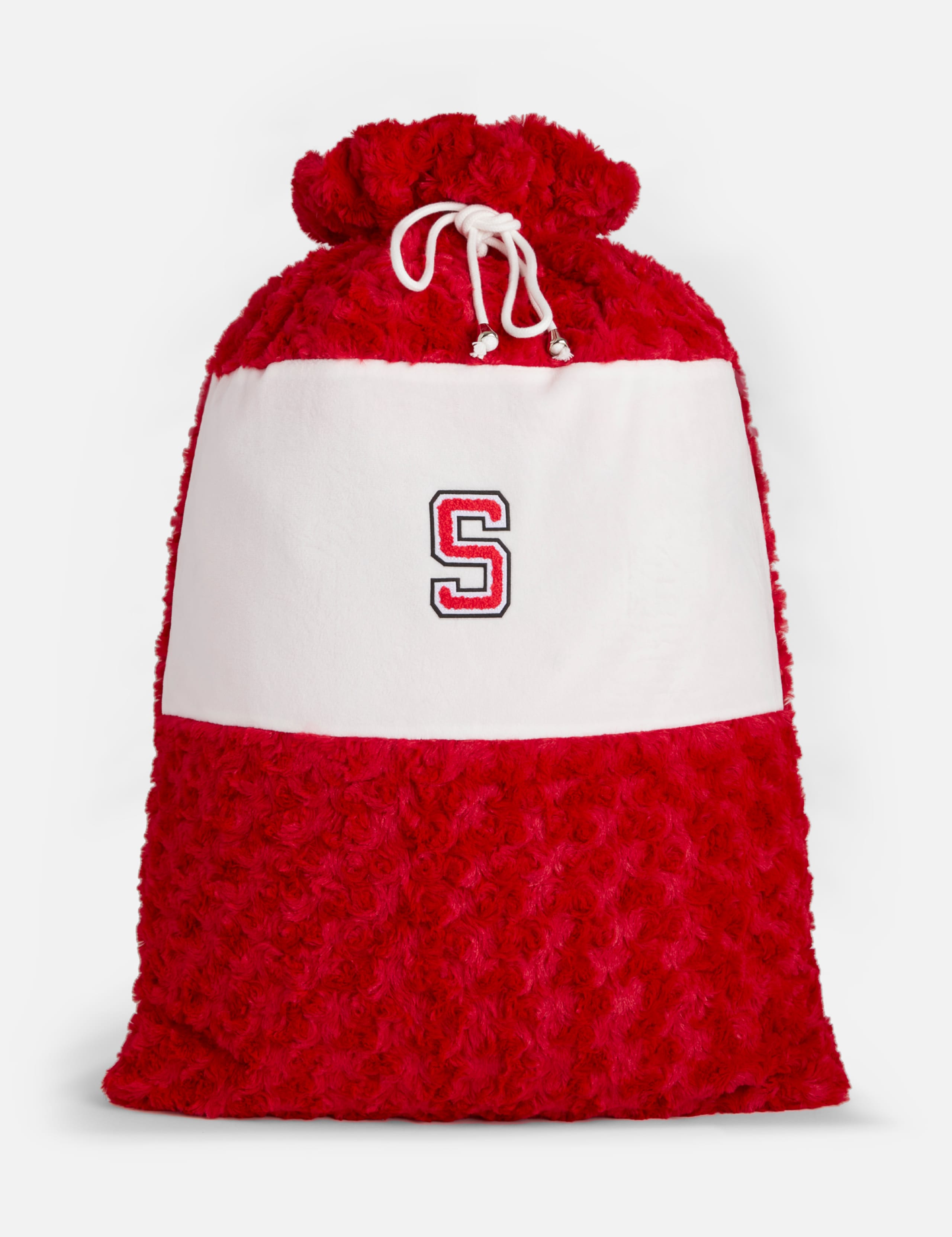 Personalised Letter Red Plush Santa Sack by Alphabet 1 of 3