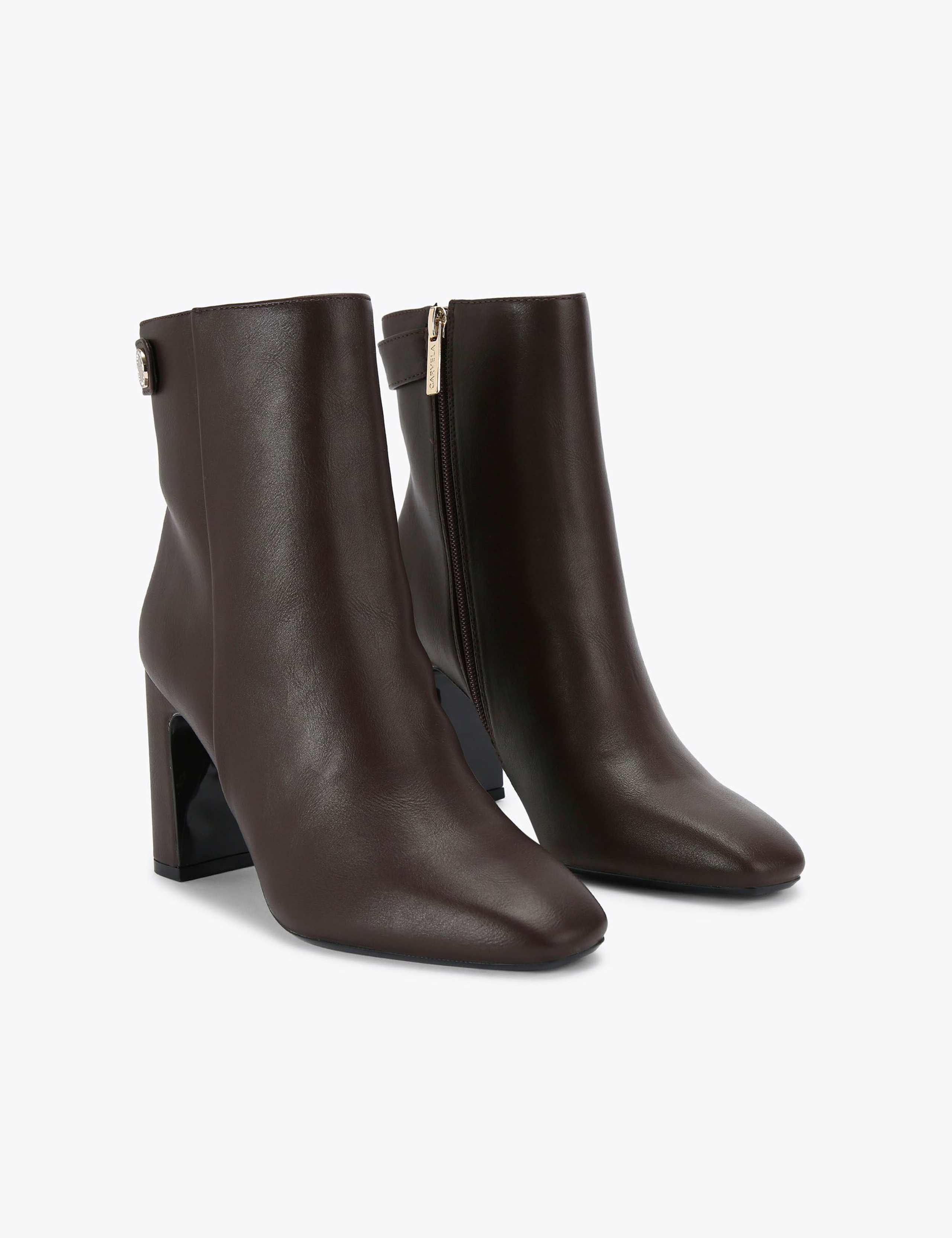 Wide Fit Block Heel Square Toe Ankle Boots 4 of 5