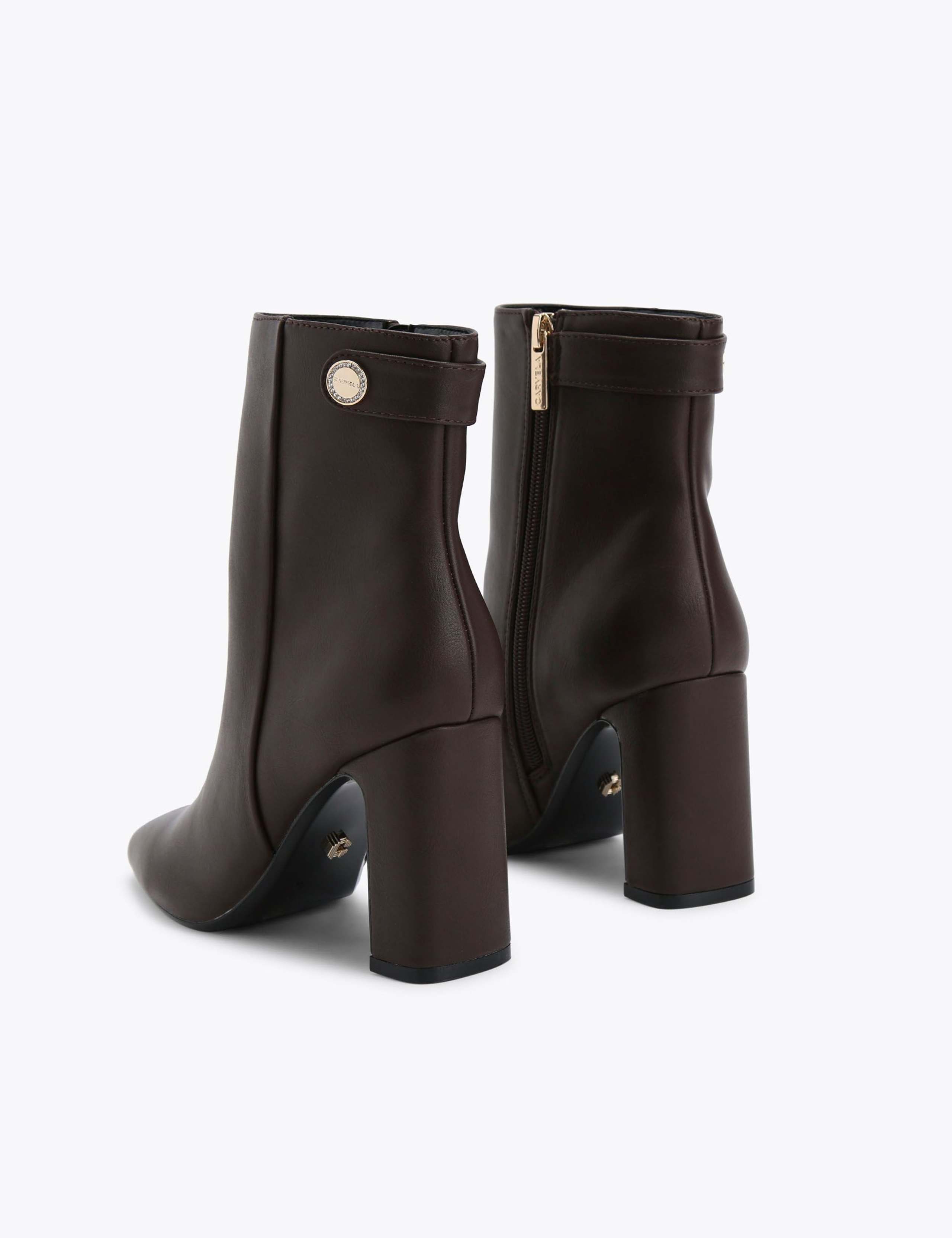 Wide Fit Block Heel Square Toe Ankle Boots 5 of 5