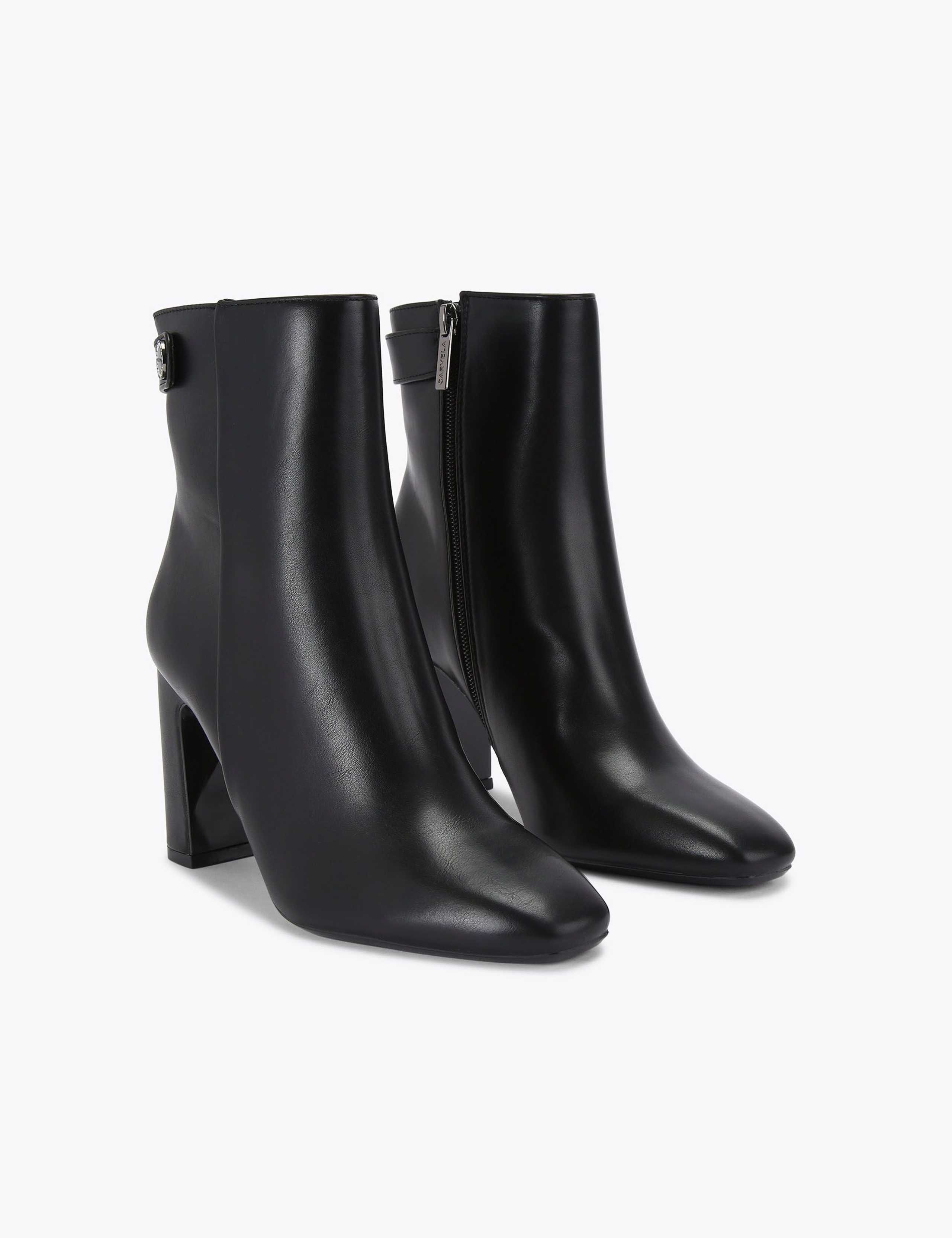 Wide Fit Block Heel Square Toe Ankle Boots 3 of 5