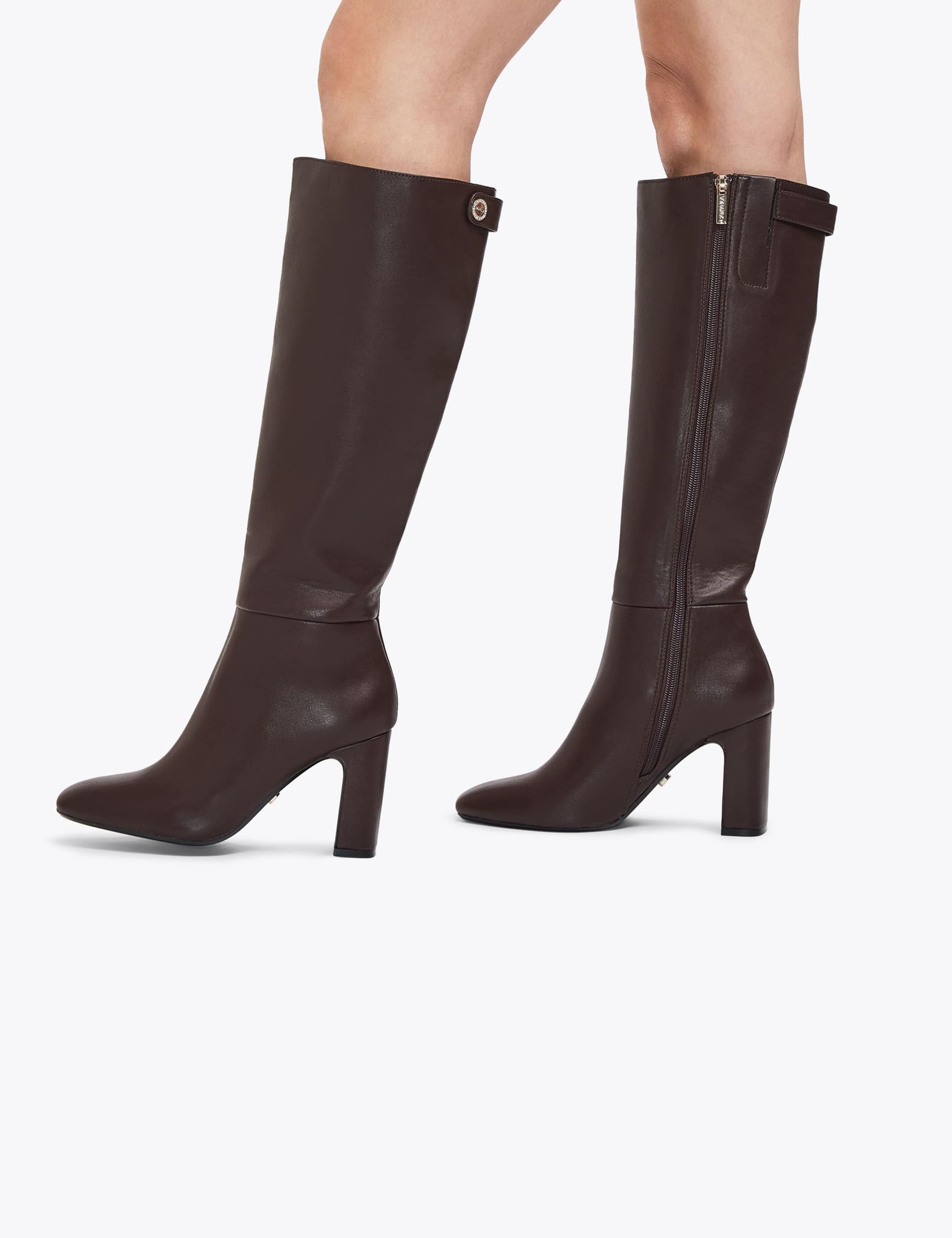 Block Heel Square Toe Knee High Boots 2 of 5