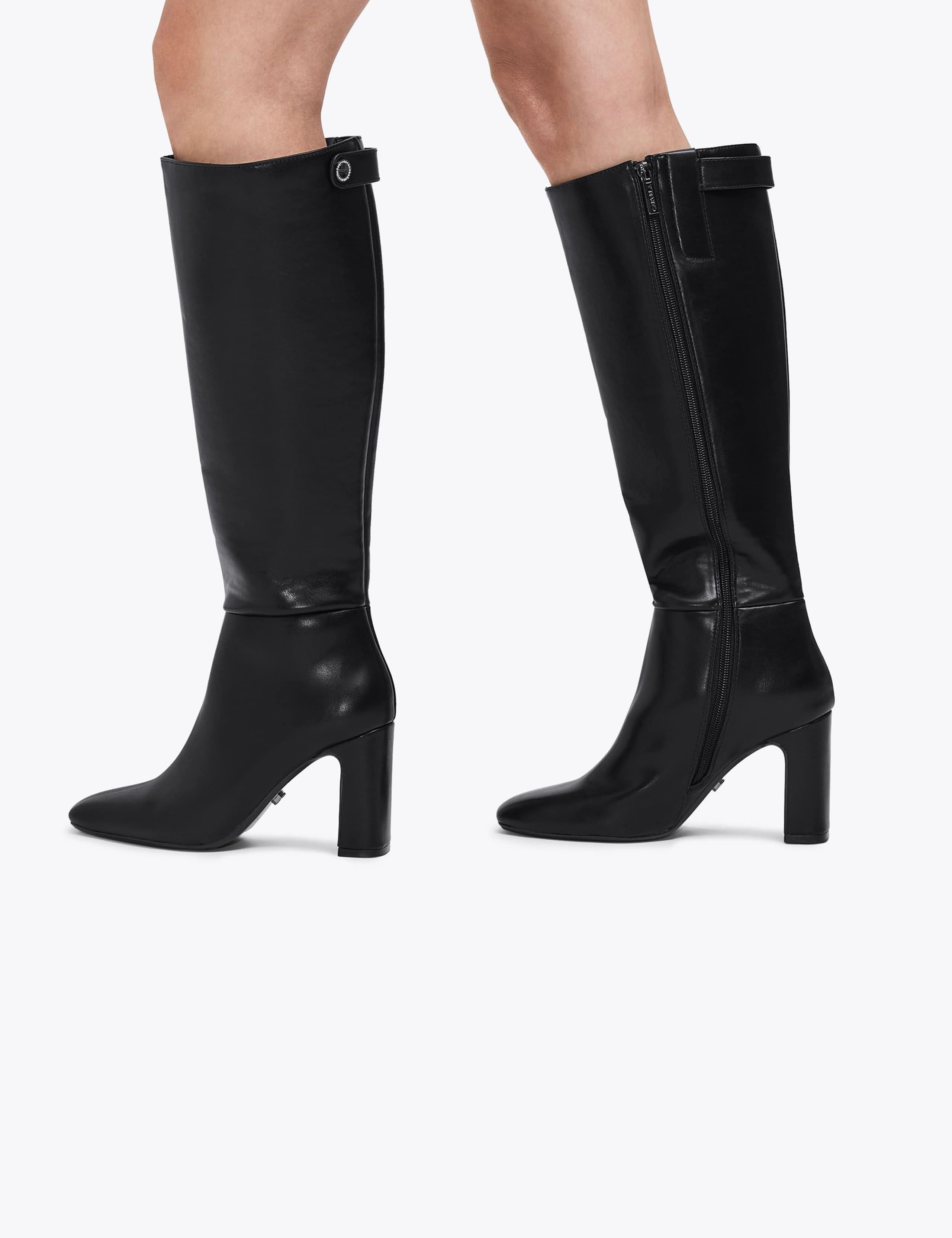 Block Heel Square Toe Knee High Boots 2 of 5
