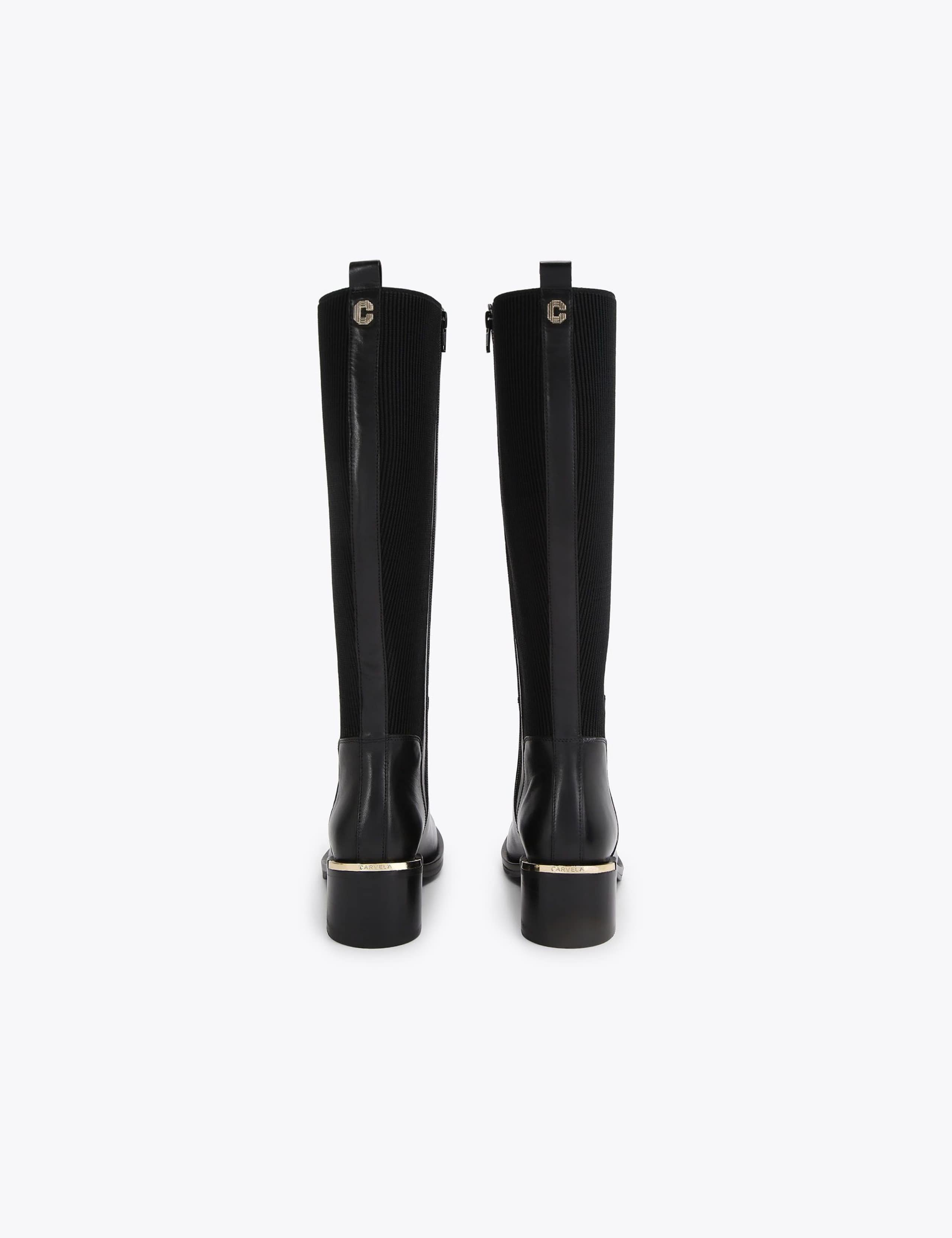 Leather Block Heel Knee High Boots 4 of 5