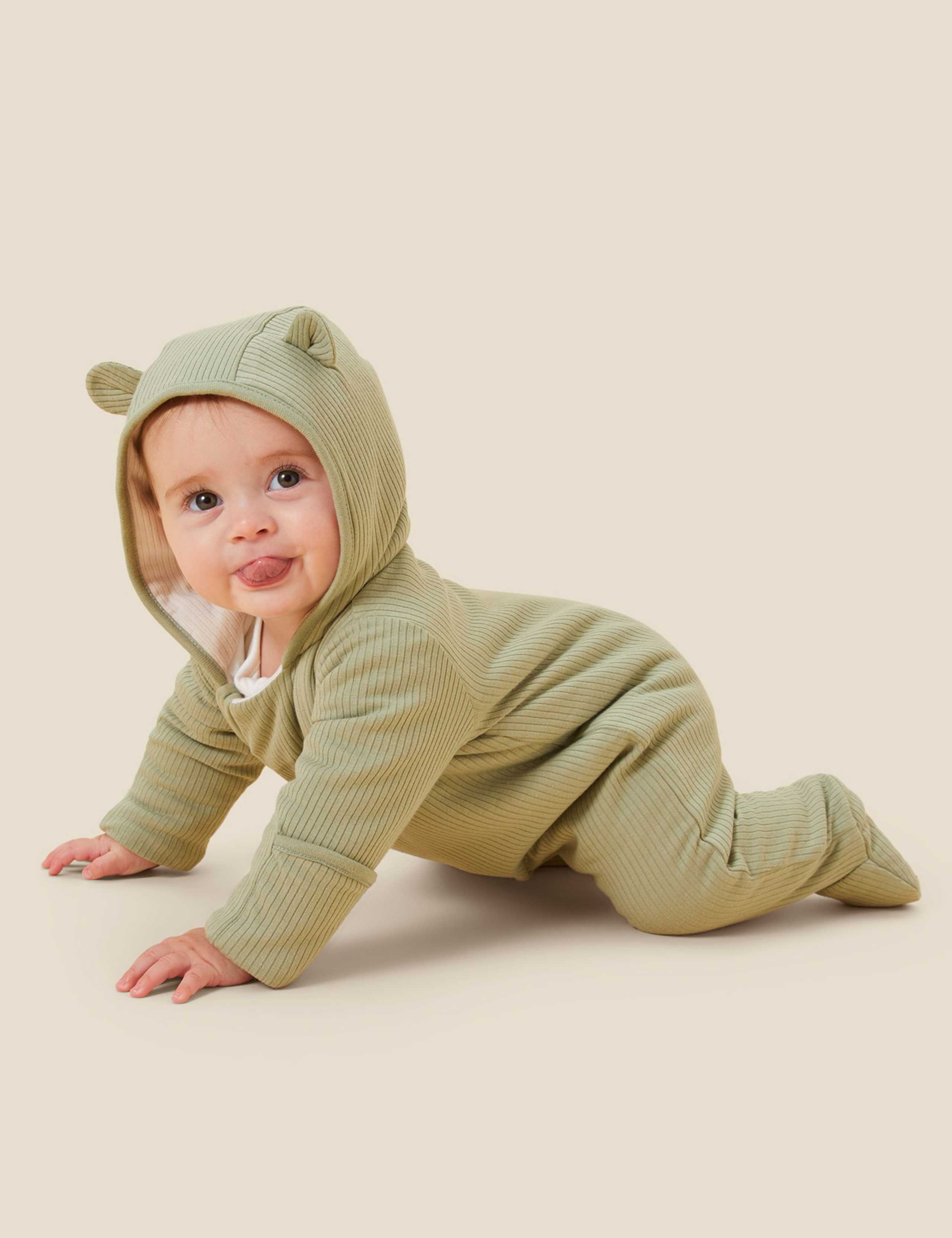Cosy Supersoft Ribbed Pramsuit (0-24 Mths) 3 of 5
