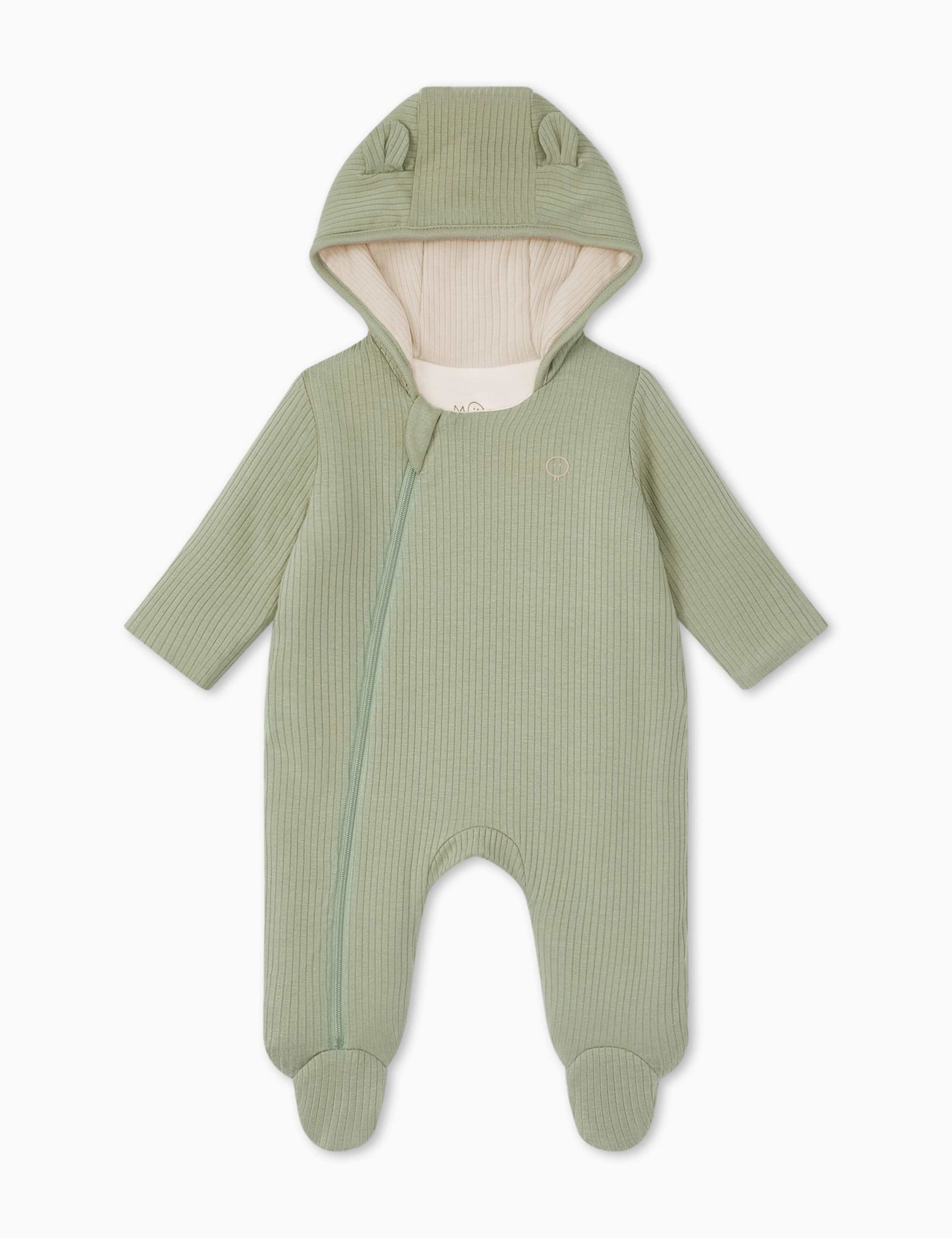 Cosy Supersoft Ribbed Pramsuit (0-24 Mths) 2 of 5